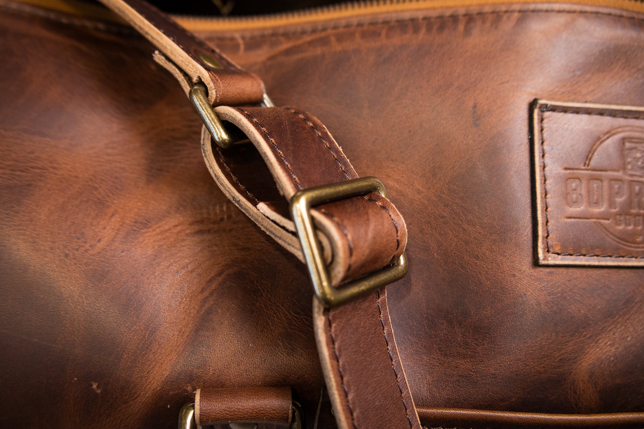 Leather Carry-On Duffle Bag - Cognac Balmoral