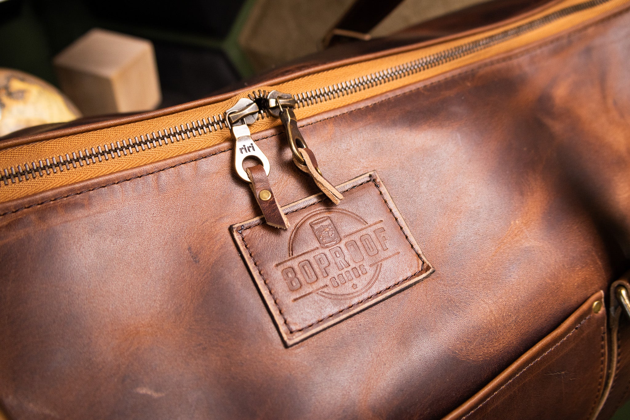 Leather Carry-On Duffle Bag - Cognac Balmoral