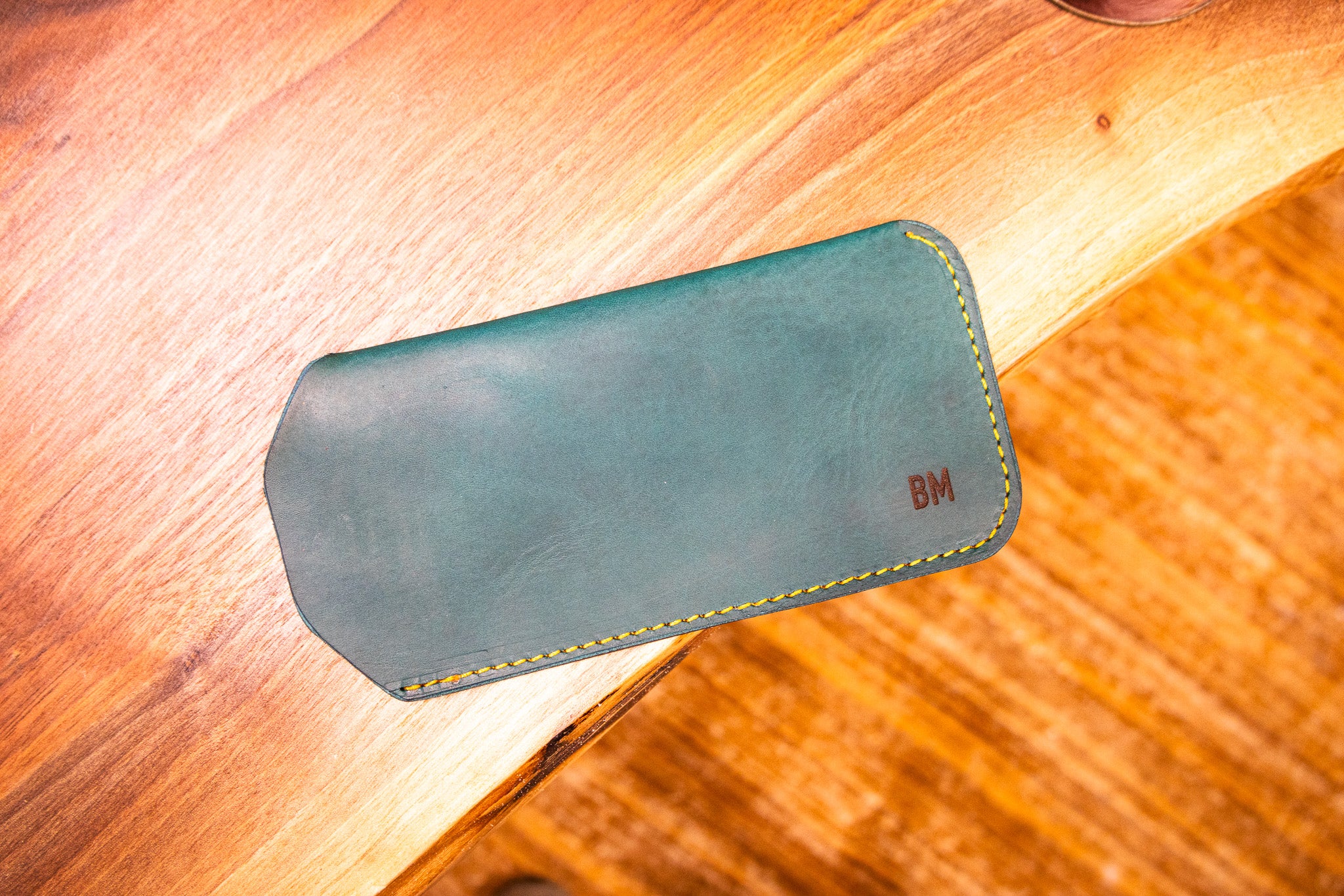 Leather Sunglass Sleeve - Turquoise Minerva