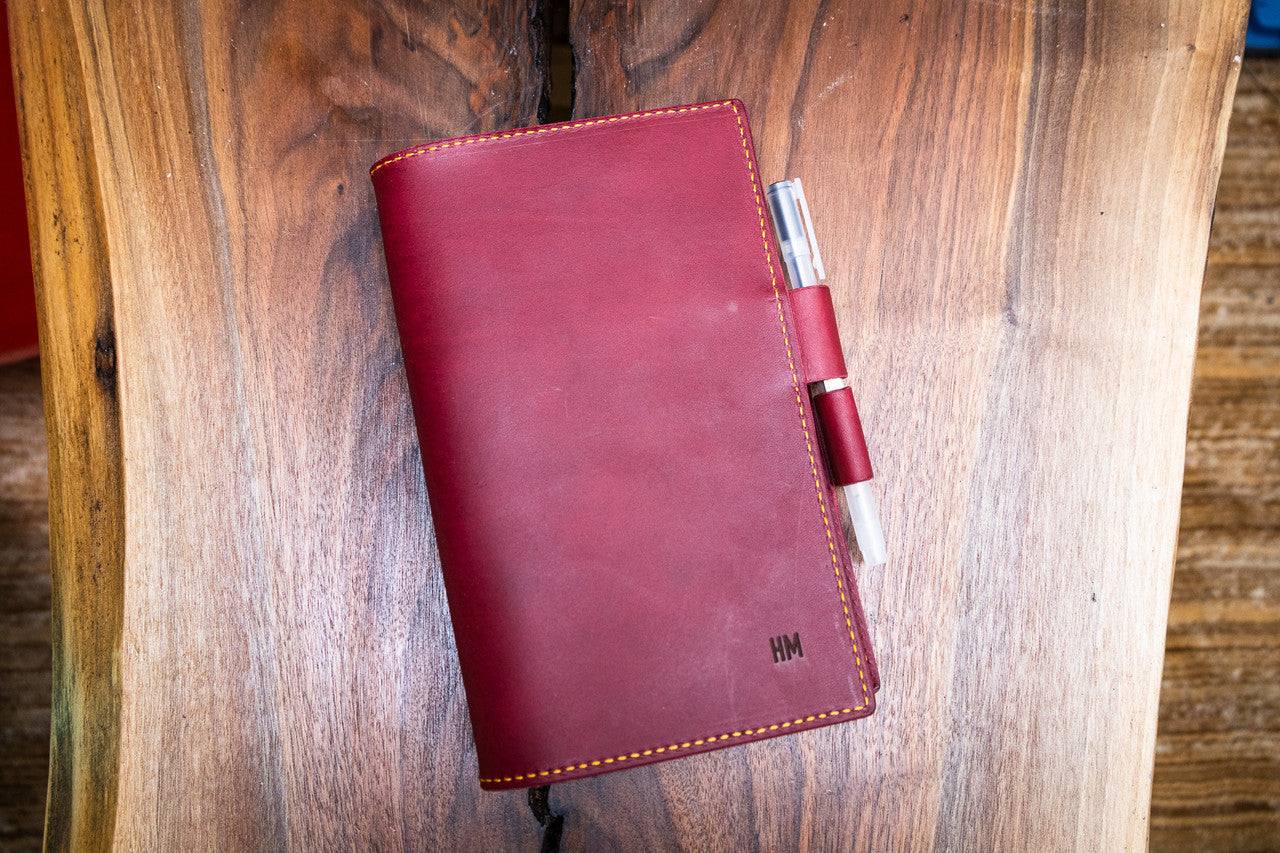 Leather Notebook Cover Set - Bordeaux Minerva