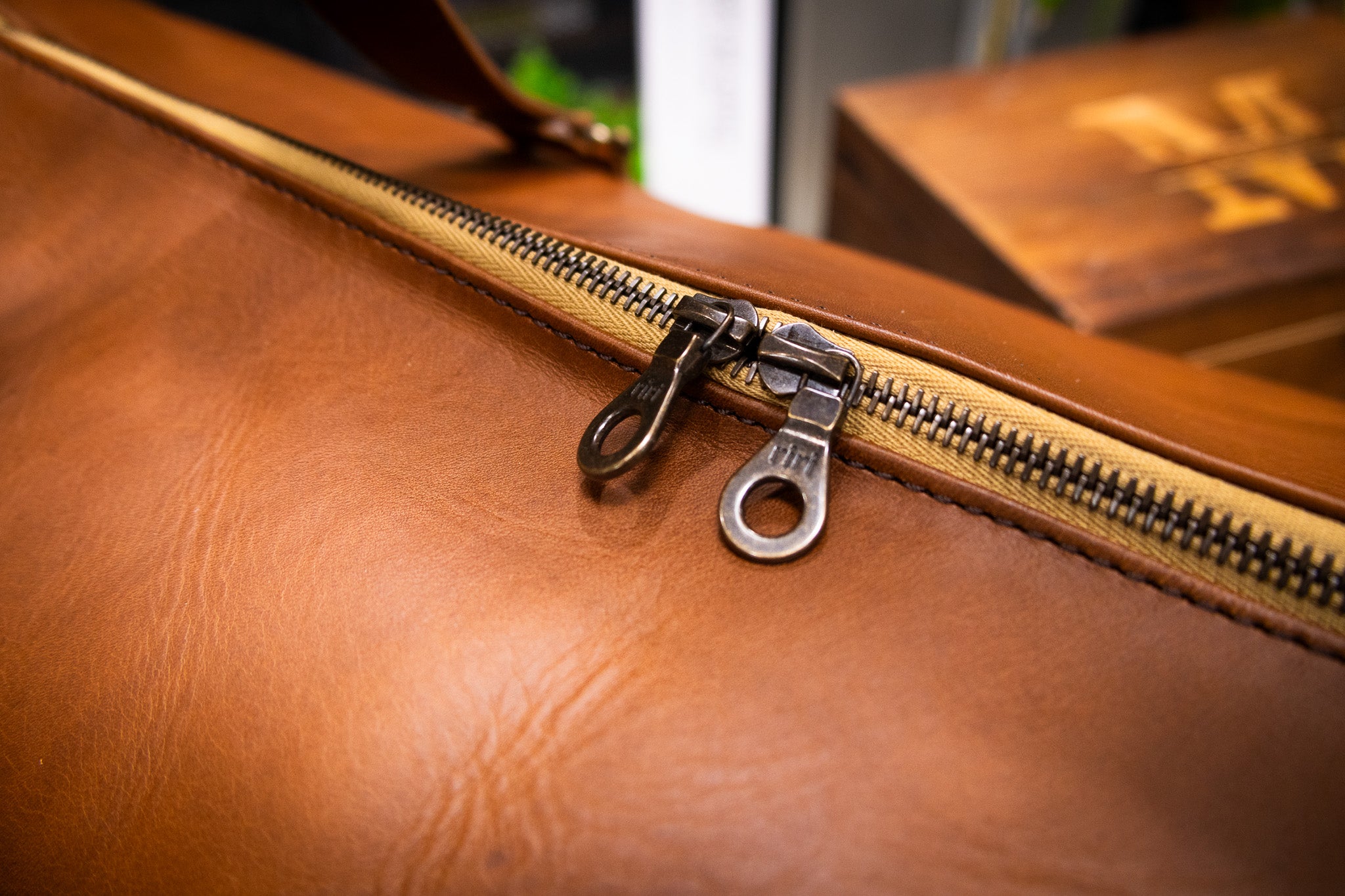 Leather Carry-On Duffle Bag - Walnut Minerva
