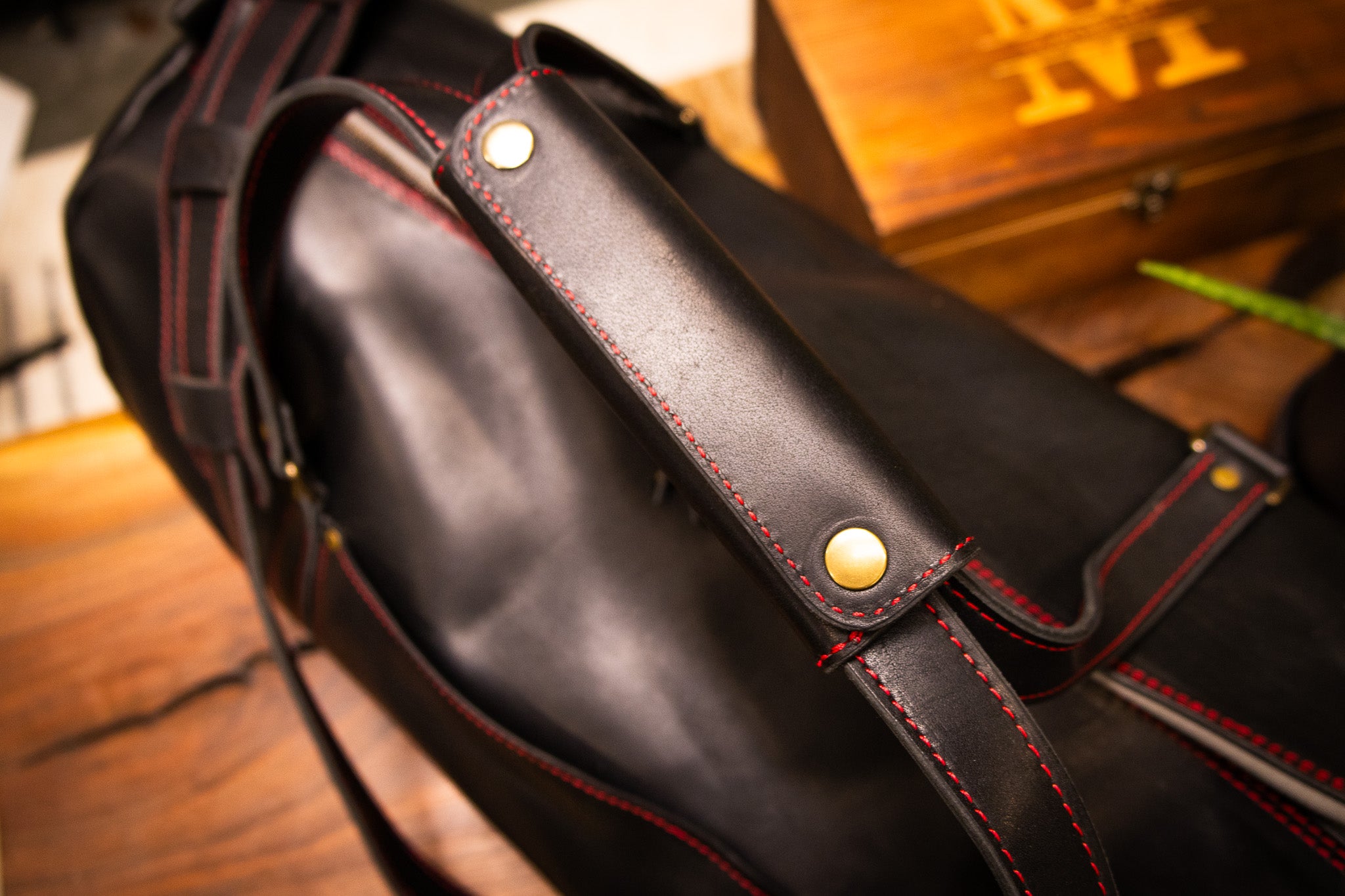 Leather Carry-On Duffle Bag - Black Balmoral