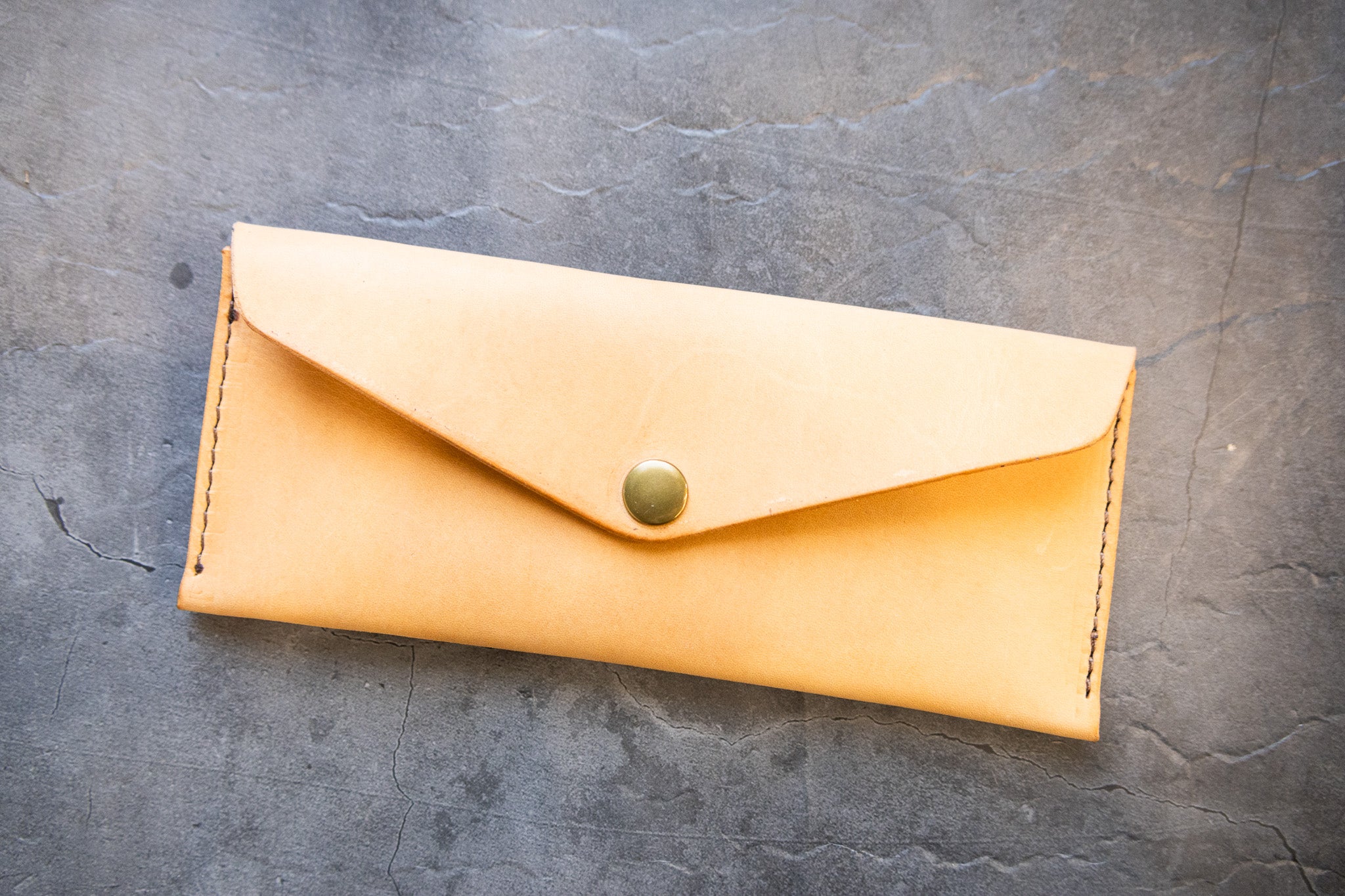 Leather Money Envelope - Natural Minerva