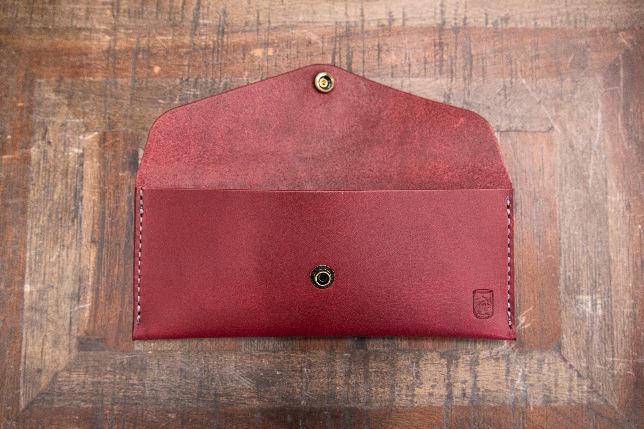 Leather Money Envelope - Bordeaux Minerva