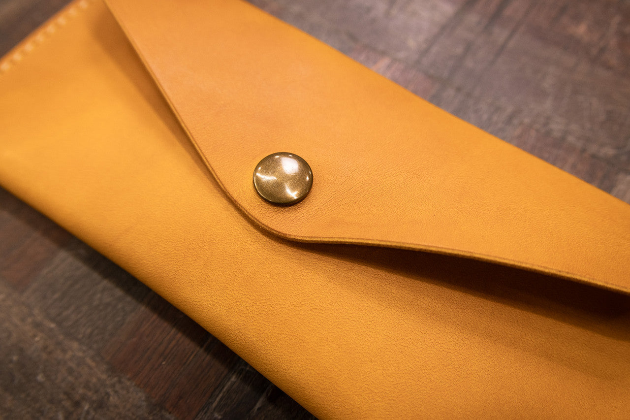 Leather Money Envelope - Yellow Minerva (LIMITED EDITION)