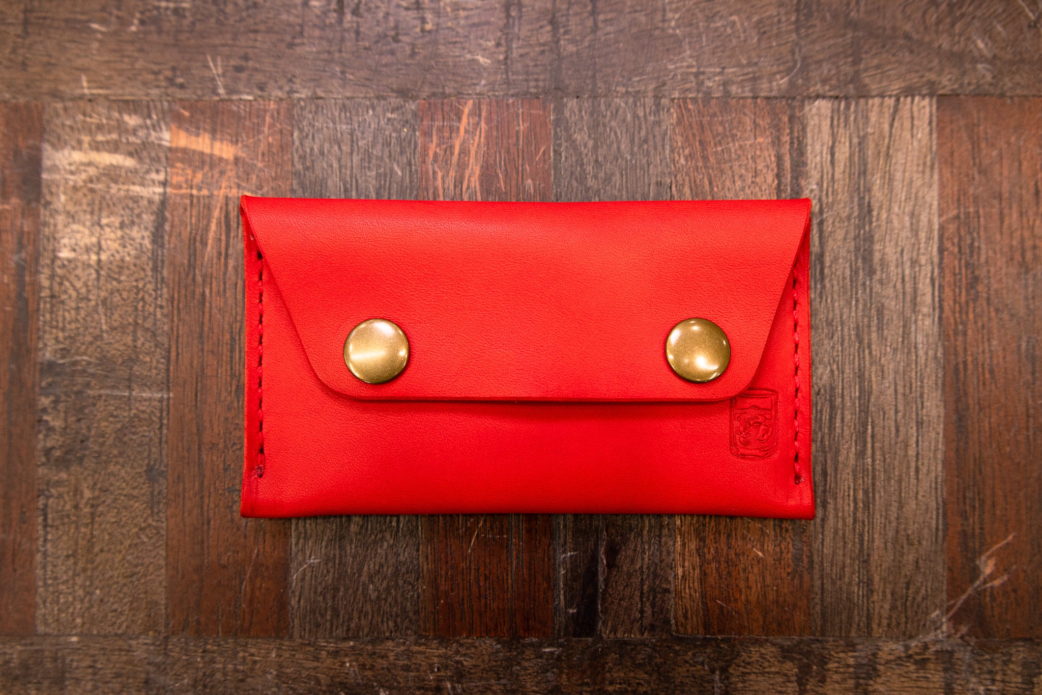 Leather Business Card Holder - Red Minerva (Limited Edition)