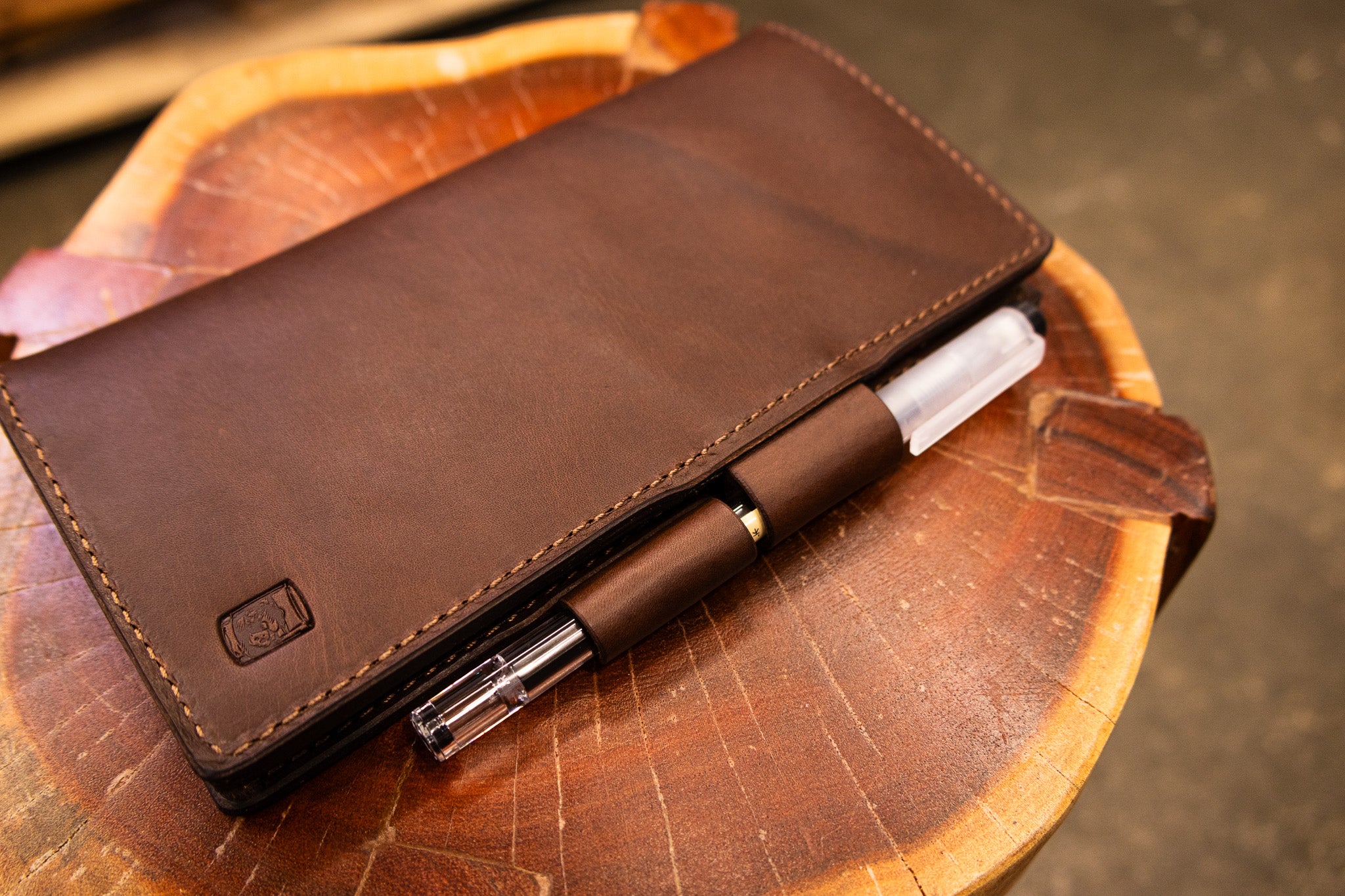 Leather Server Book - Dark Brown Minerva (LIMITED EDITION)