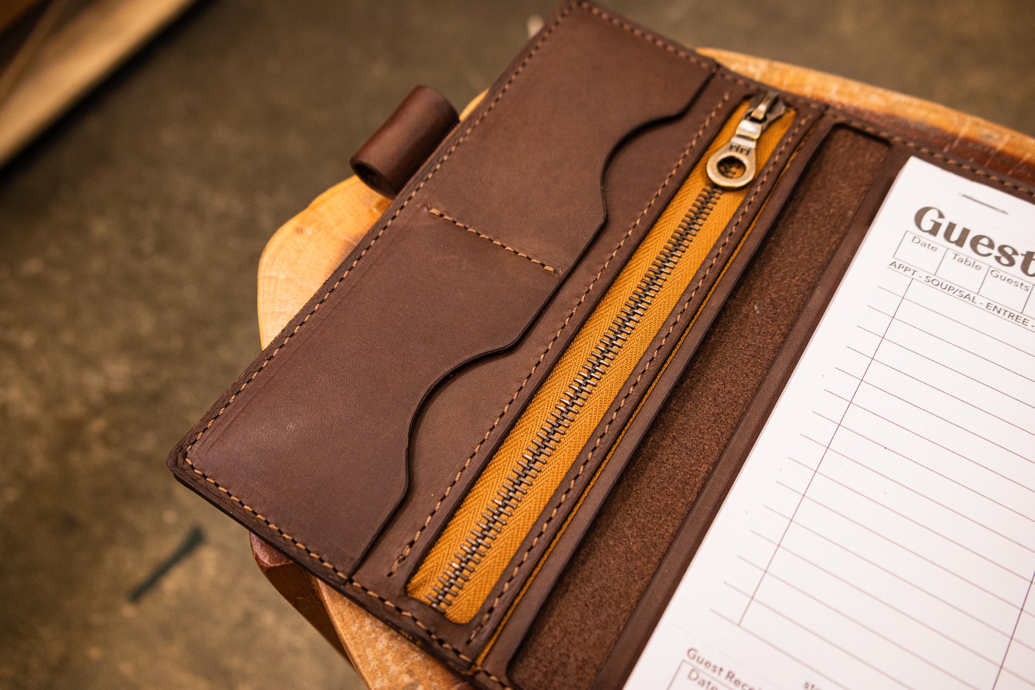 Leather Server Book - Dark Brown Minerva (LIMITED EDITION)