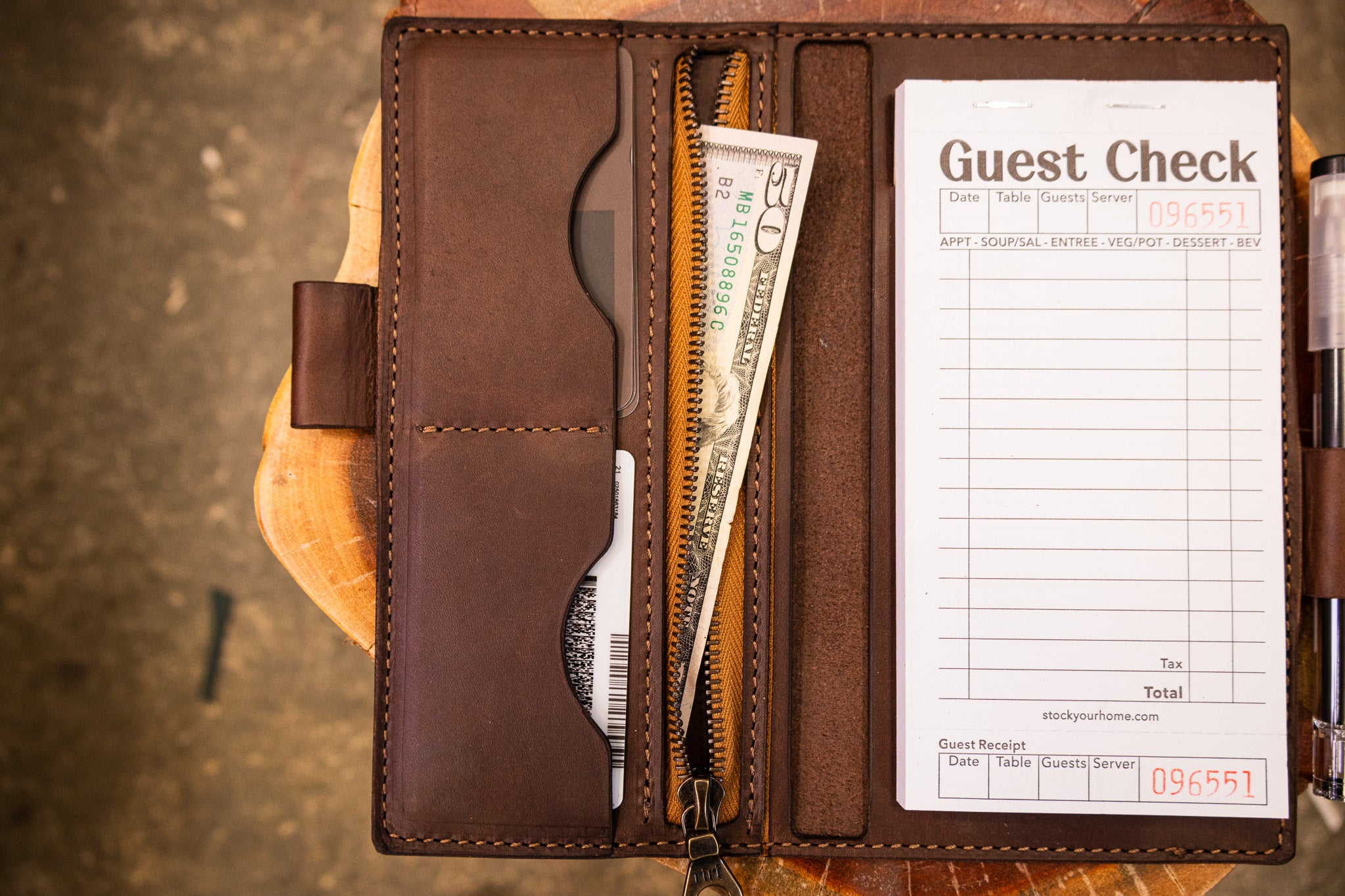 Leather Server Book - Dark Brown Minerva (LIMITED EDITION)