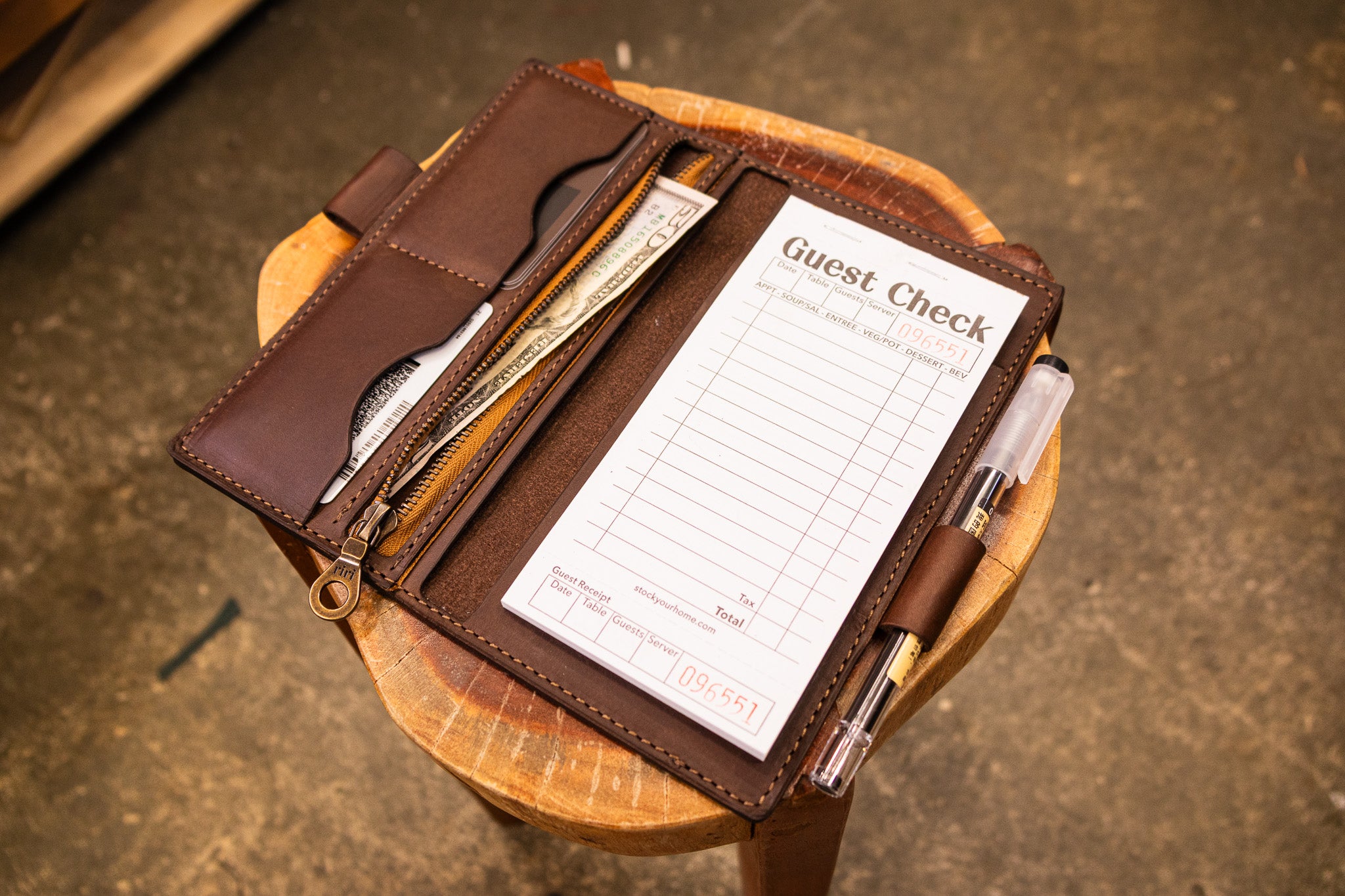 Leather Server Book - Dark Brown Minerva (LIMITED EDITION)