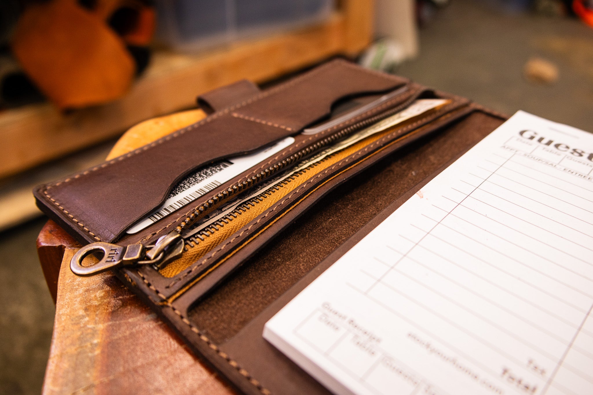 Leather Server Book - Dark Brown Minerva (LIMITED EDITION)