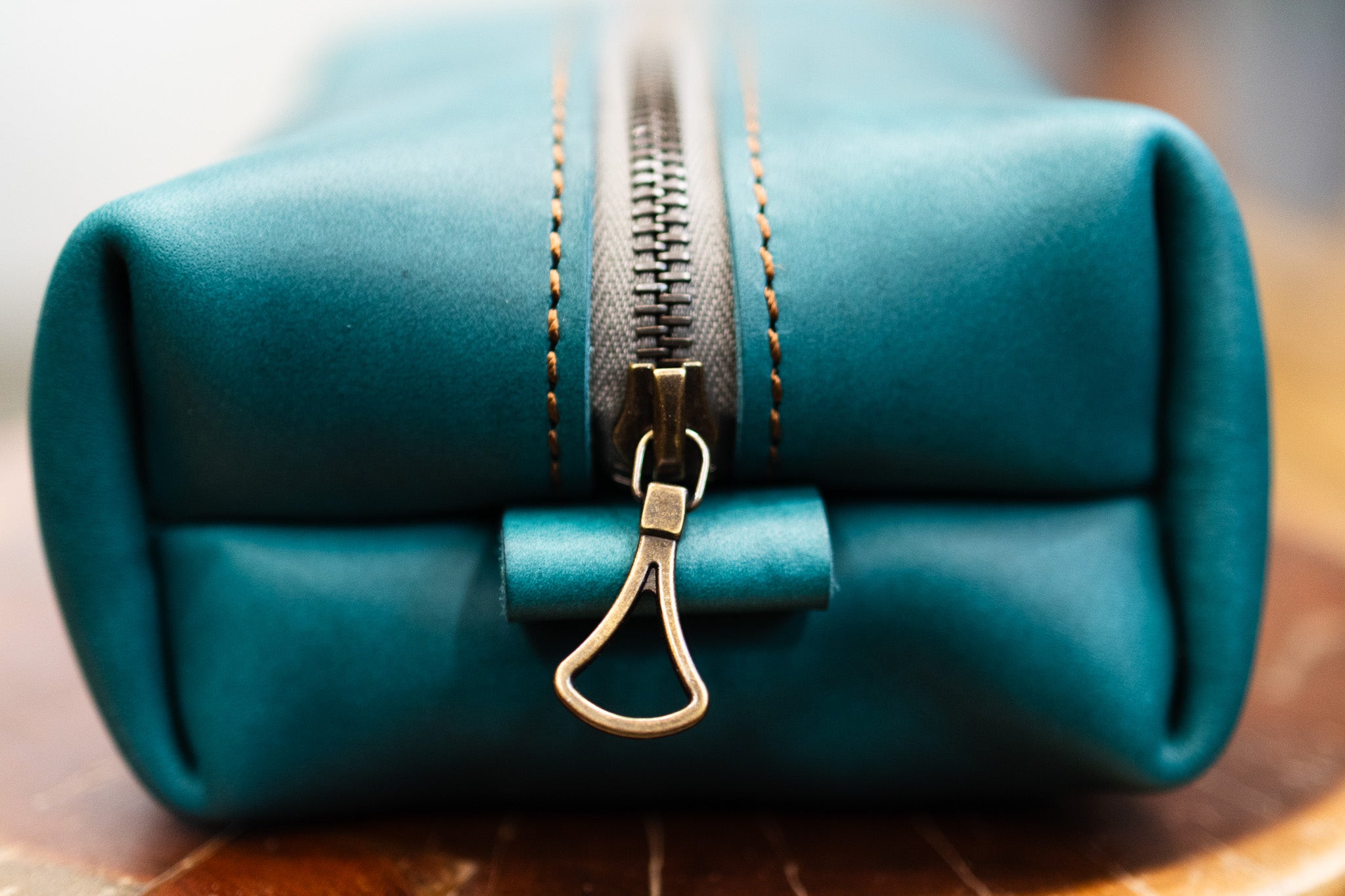 Leather Dopp Kit - Turquoise Minerva