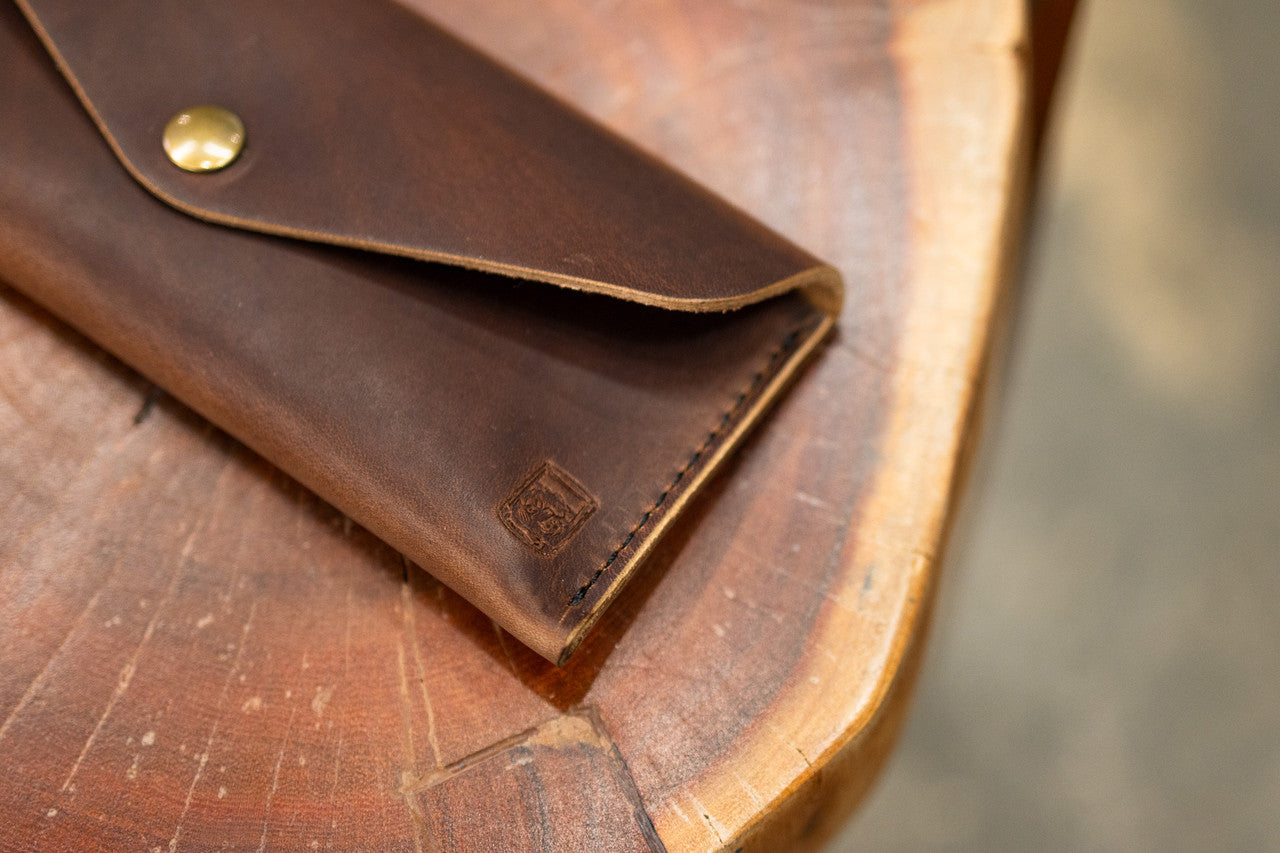 Leather Money Envelope - English Tan Harvest