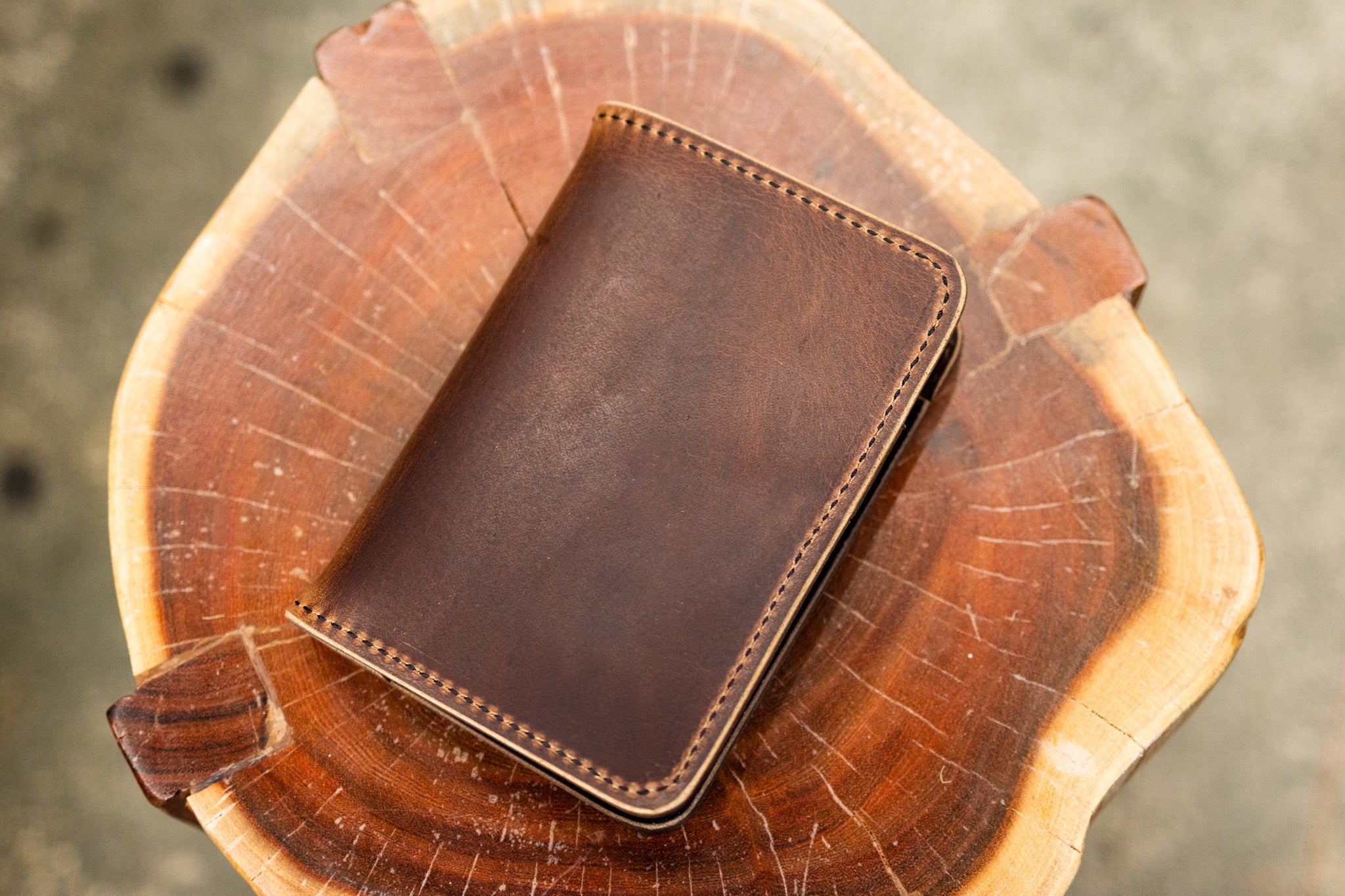 Leather Passport Wallet - Cognac Balmoral