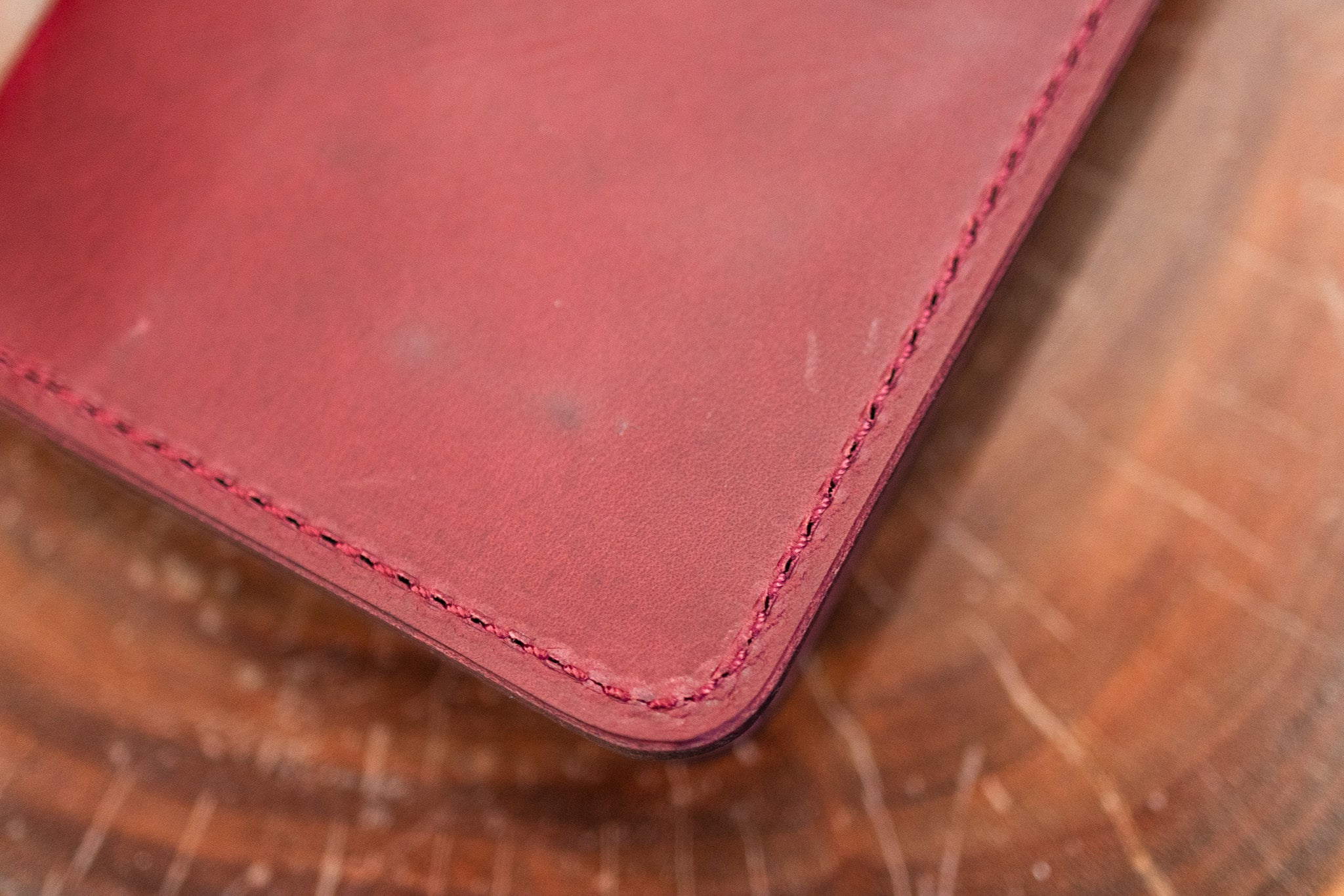 Leather Passport Wallet - Bordeaux Minerva