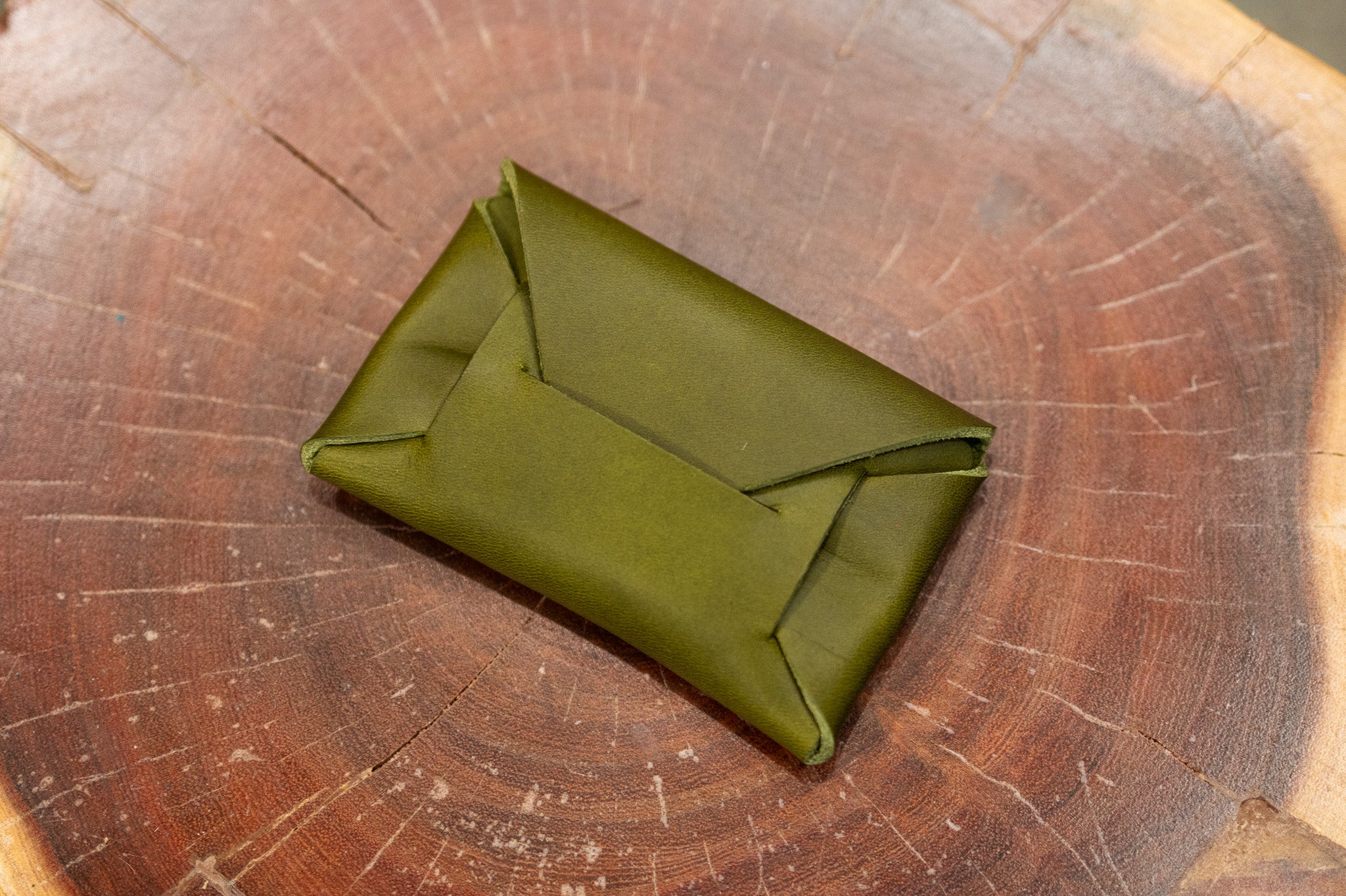 Stitchless Card Holder - Olive Green Minerva