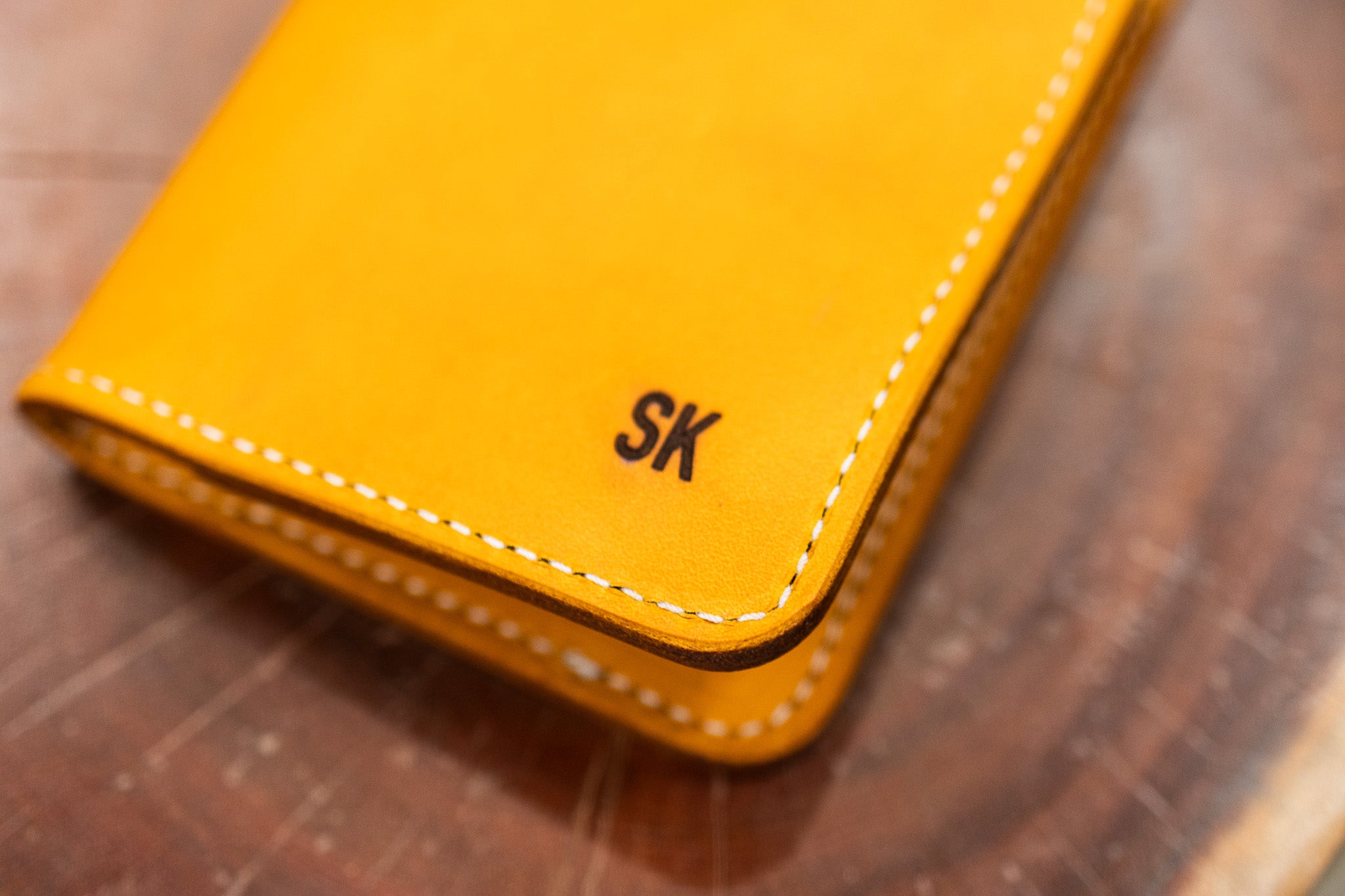 Leather Passport Wallet - Yellow Minerva (LIMITED EDITION)