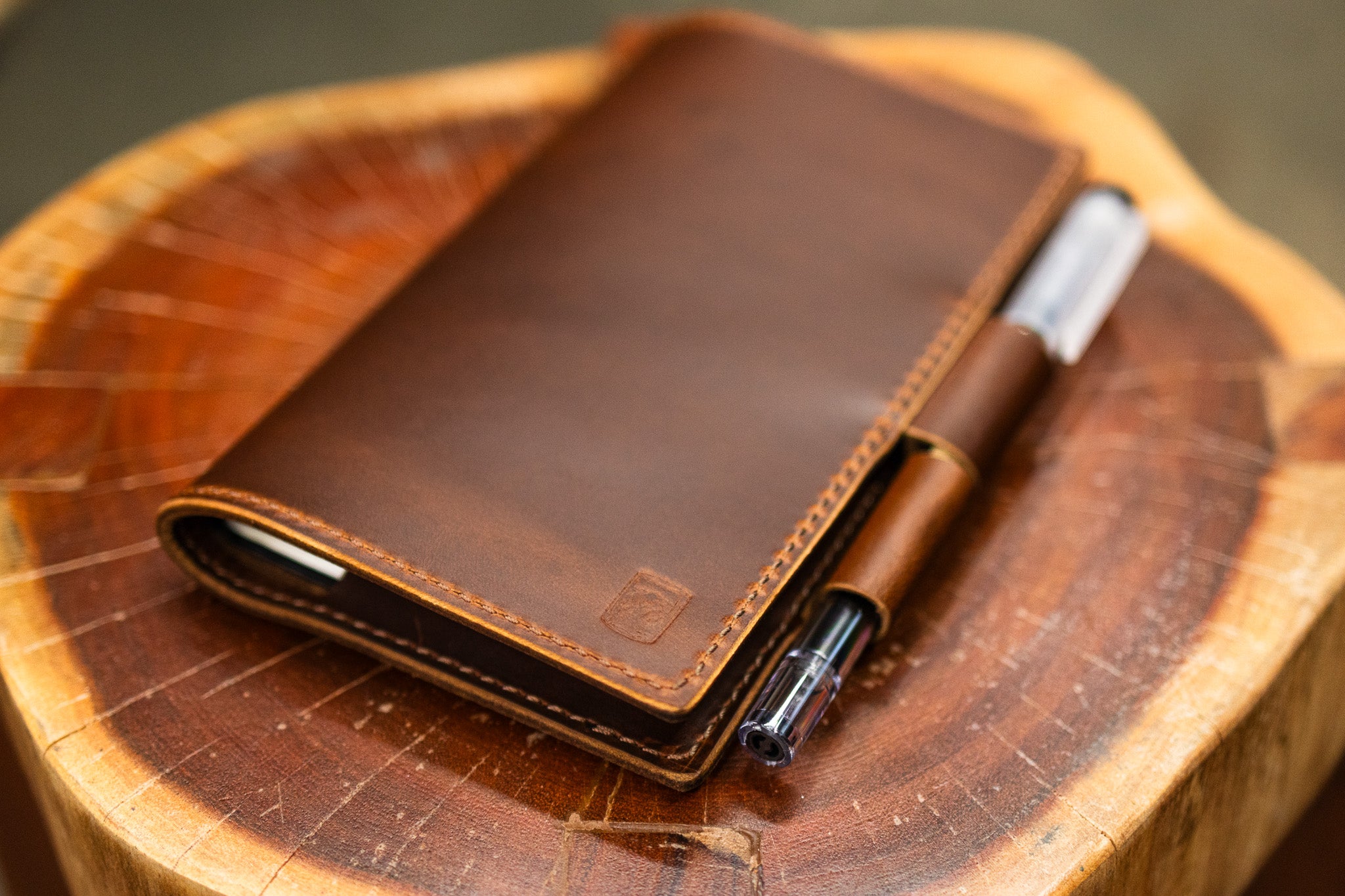 LEUCHTTURM1917 A6 Pocket Leather Notebook Cover Set - Cognac Balmoral