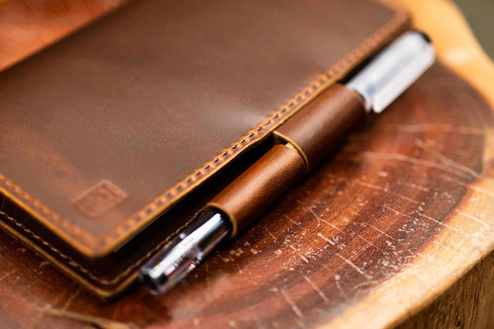 LEUCHTTURM1917 A6 Pocket Leather Notebook Cover Set - Cognac Balmoral