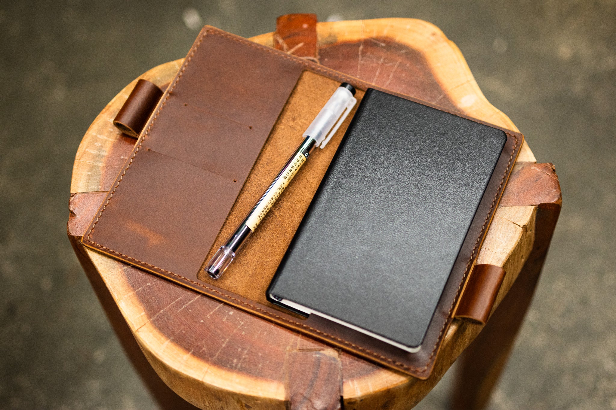 LEUCHTTURM1917 A6 Pocket Leather Notebook Cover Set - Cognac Balmoral