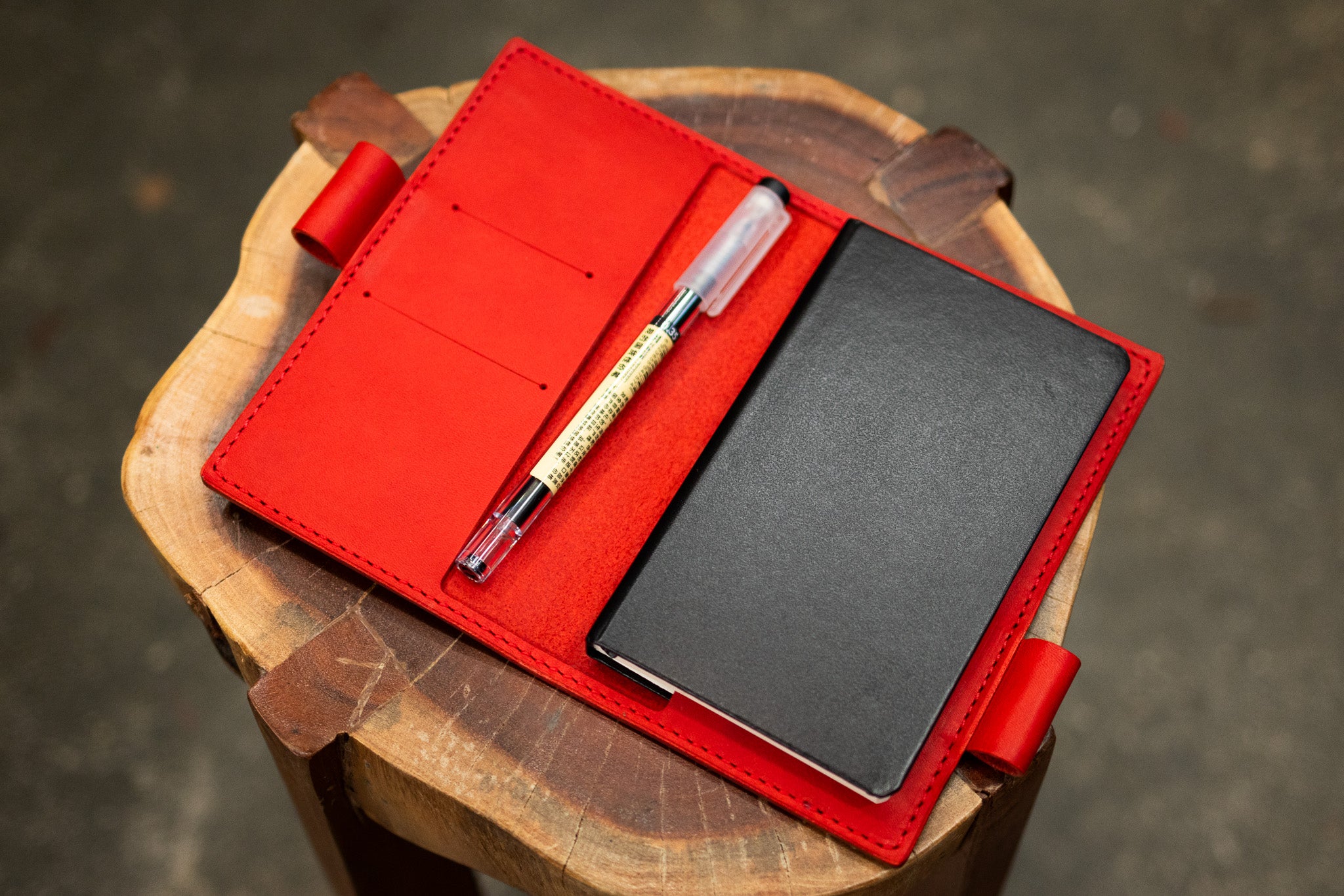 LEUCHTTURM1917 A6 Pocket Leather Notebook Cover Set - Red Minerva (Limited Edition)