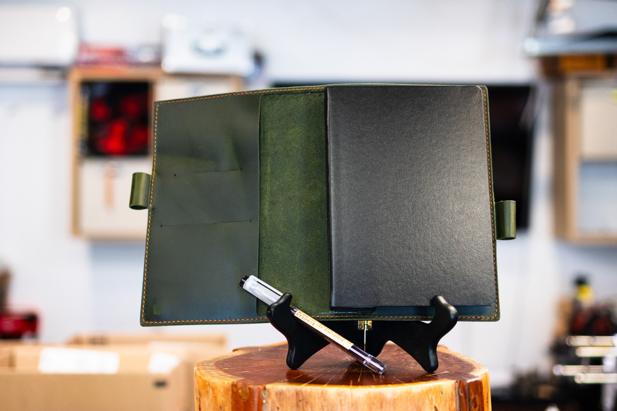 LEUCHTTURM1917 A6 Pocket Leather Notebook Cover Set - Evergreen