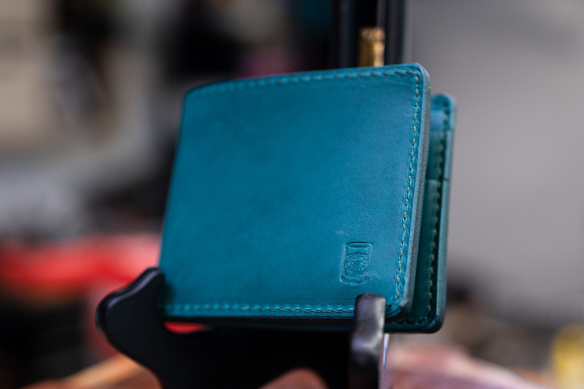 Leather 5 Pocket Wallet - Turquoise Minerva
