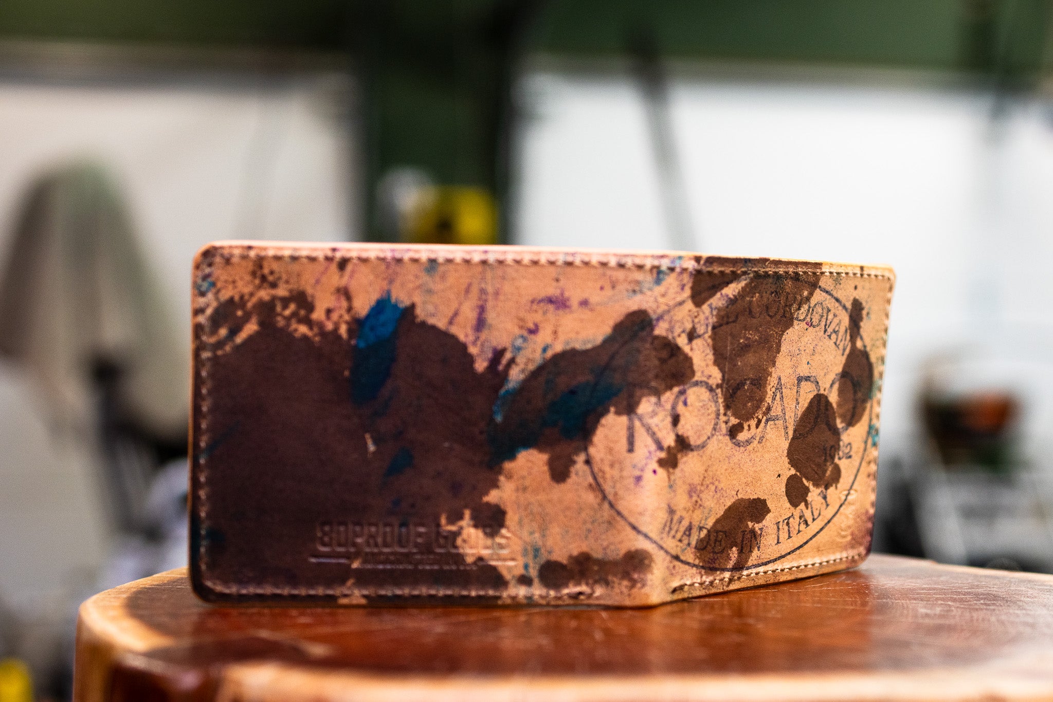 Leather 5 Pocket Wallet - Marbled Walnut Shell Cordovan " & Natural Minerva (LIMITED EDITION)