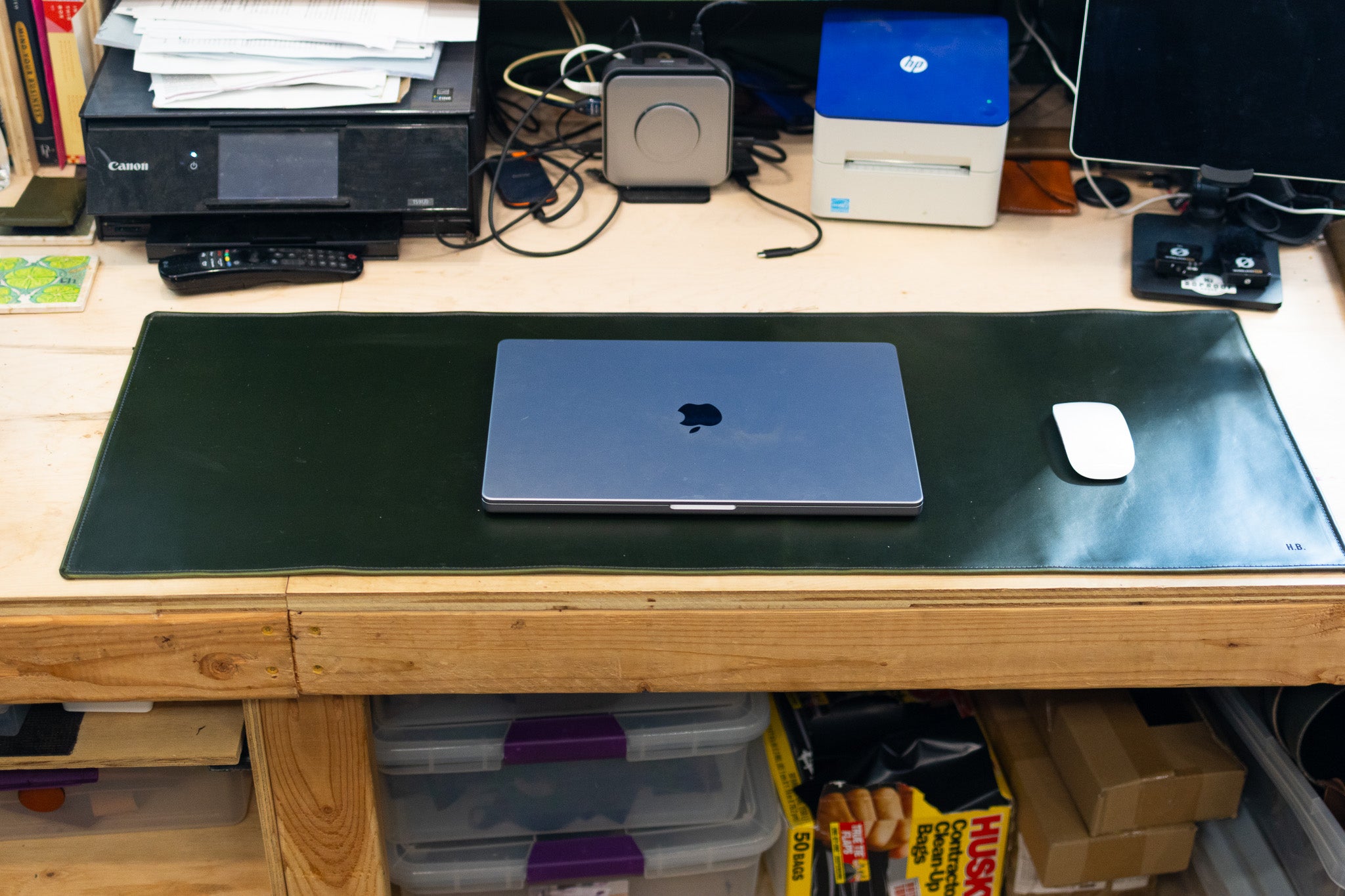 Leather Desk Mat - Evergreen