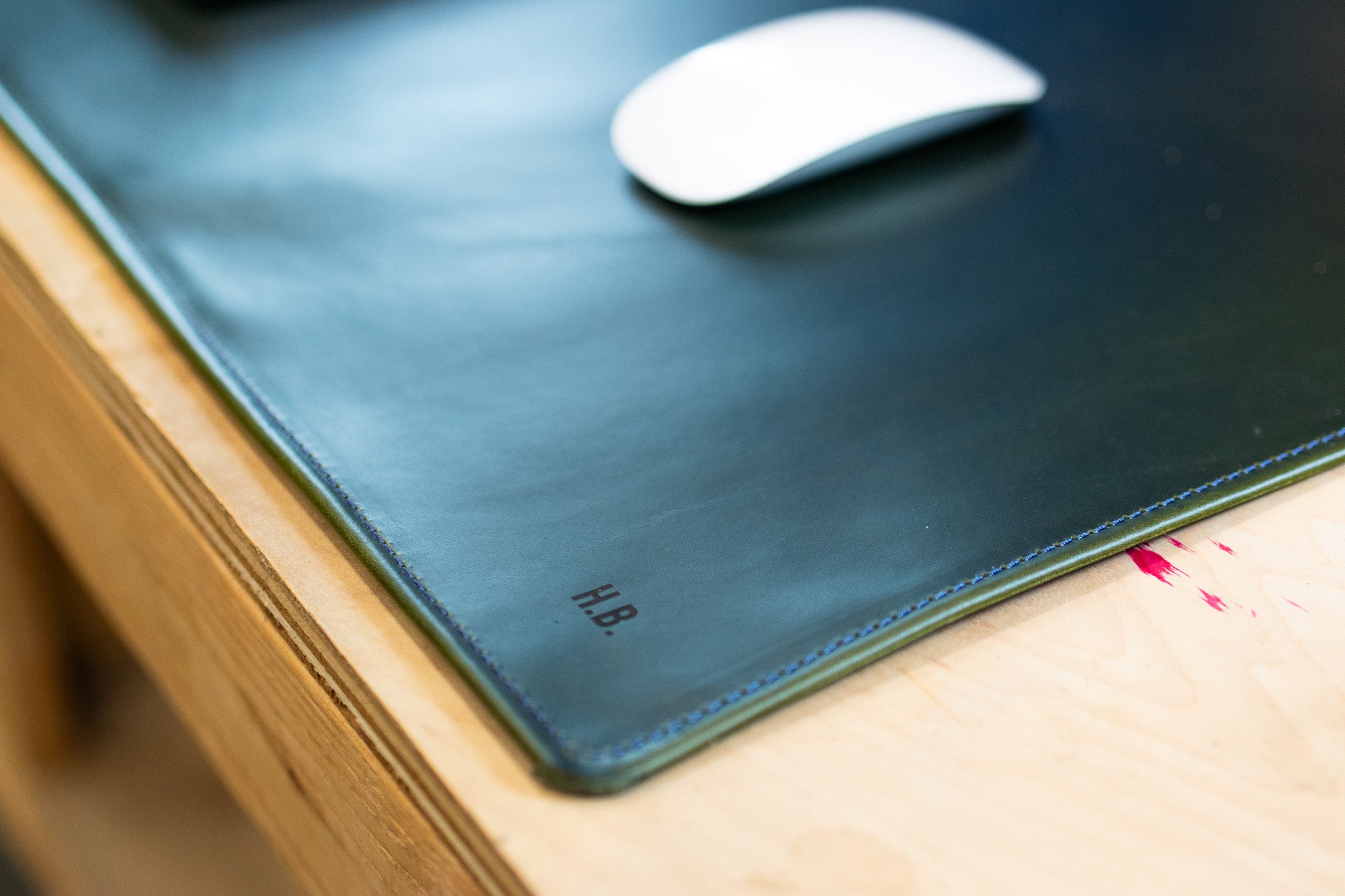 Leather Desk Mat - Evergreen