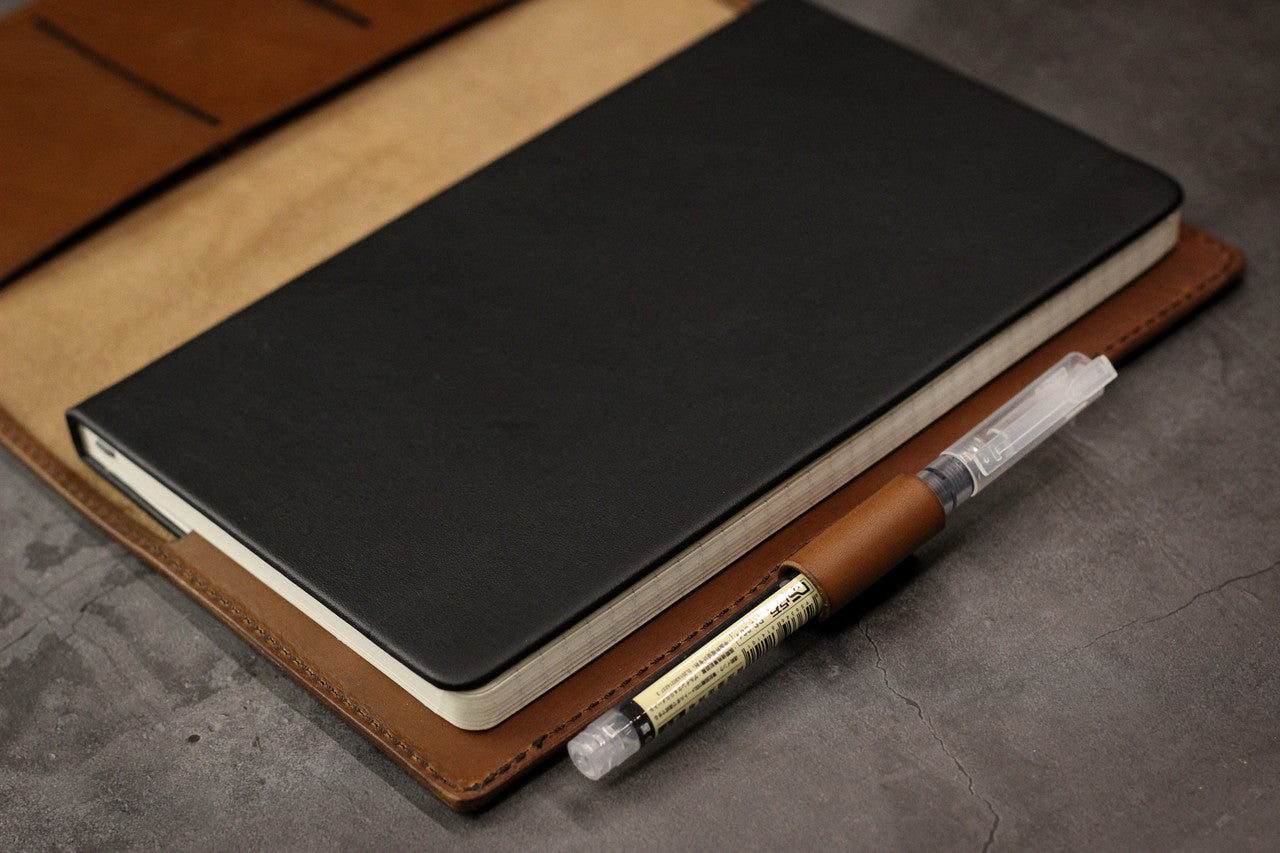 Leather Notebook Cover Set - Walnut Minerva