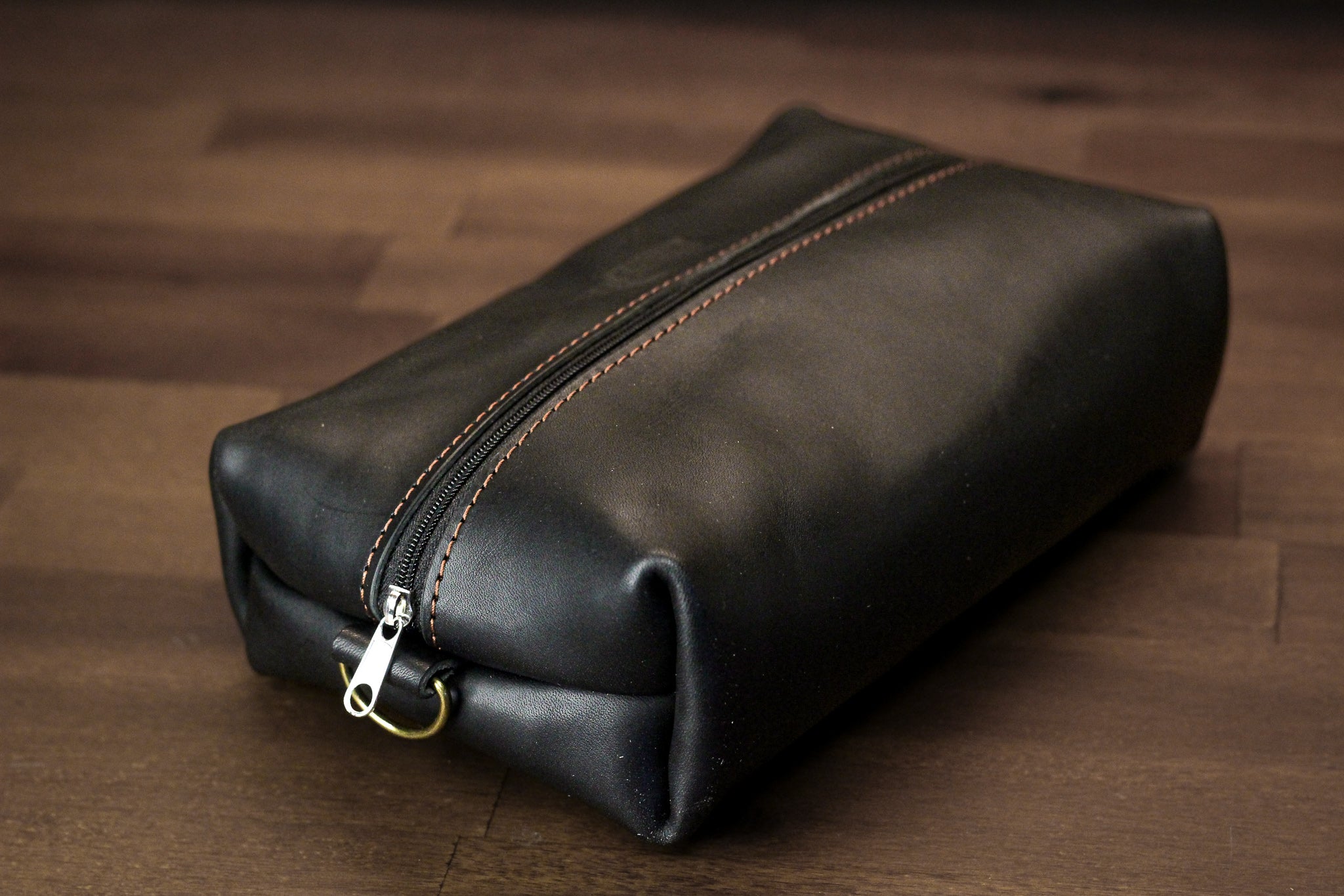 Leather Dopp Kit - Black Balmoral