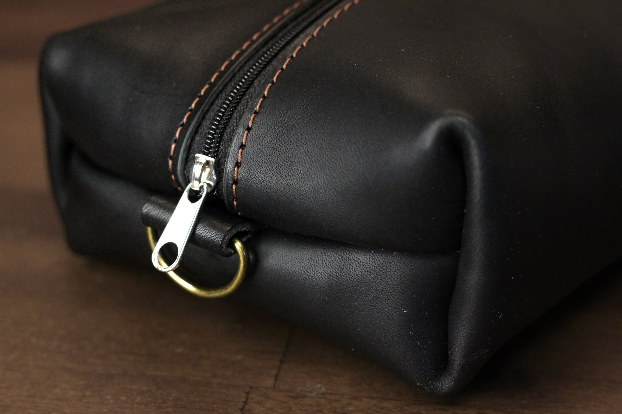 Leather Dopp Kit - Black Balmoral