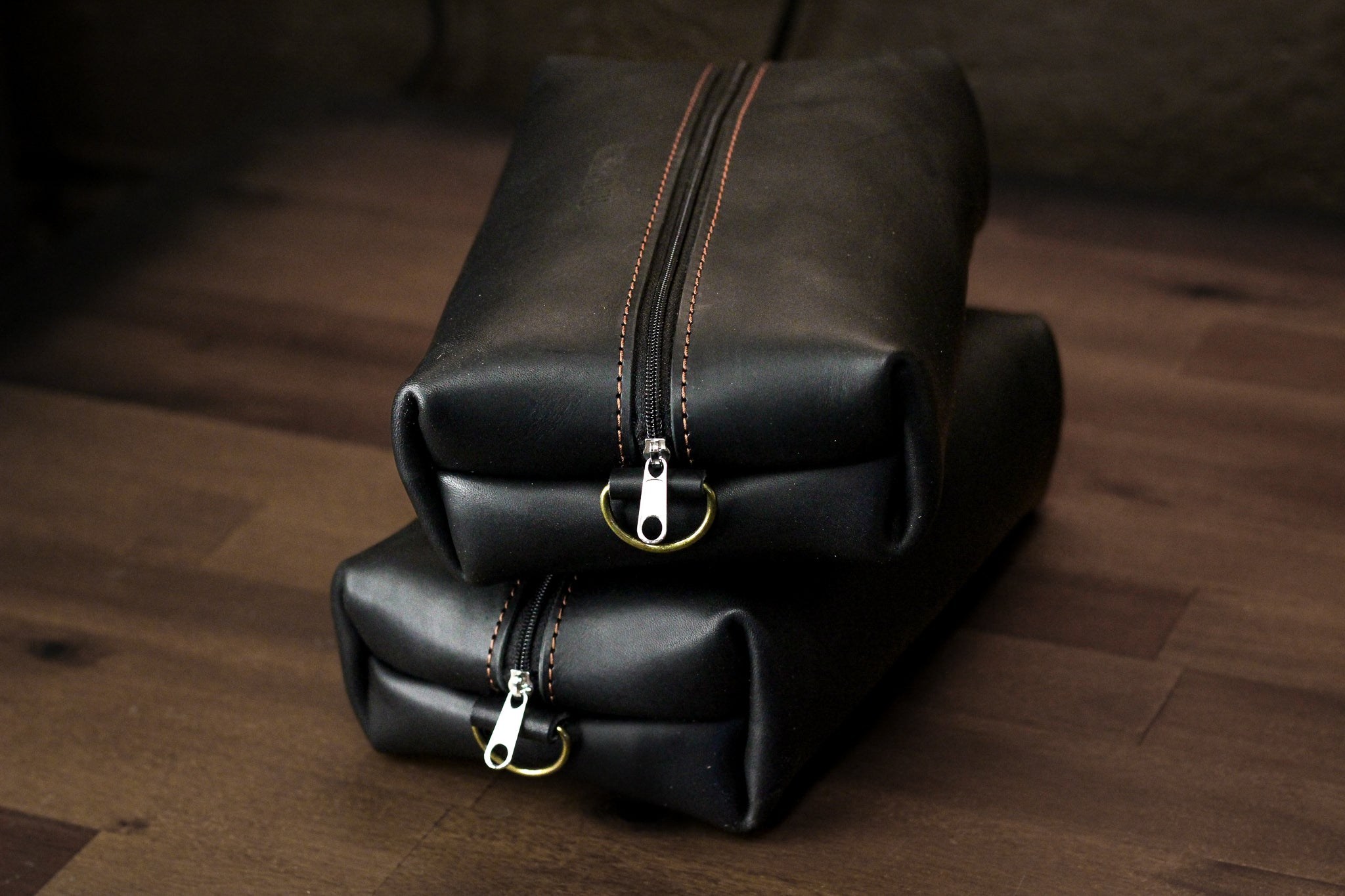 Leather Dopp Kit - Black Balmoral