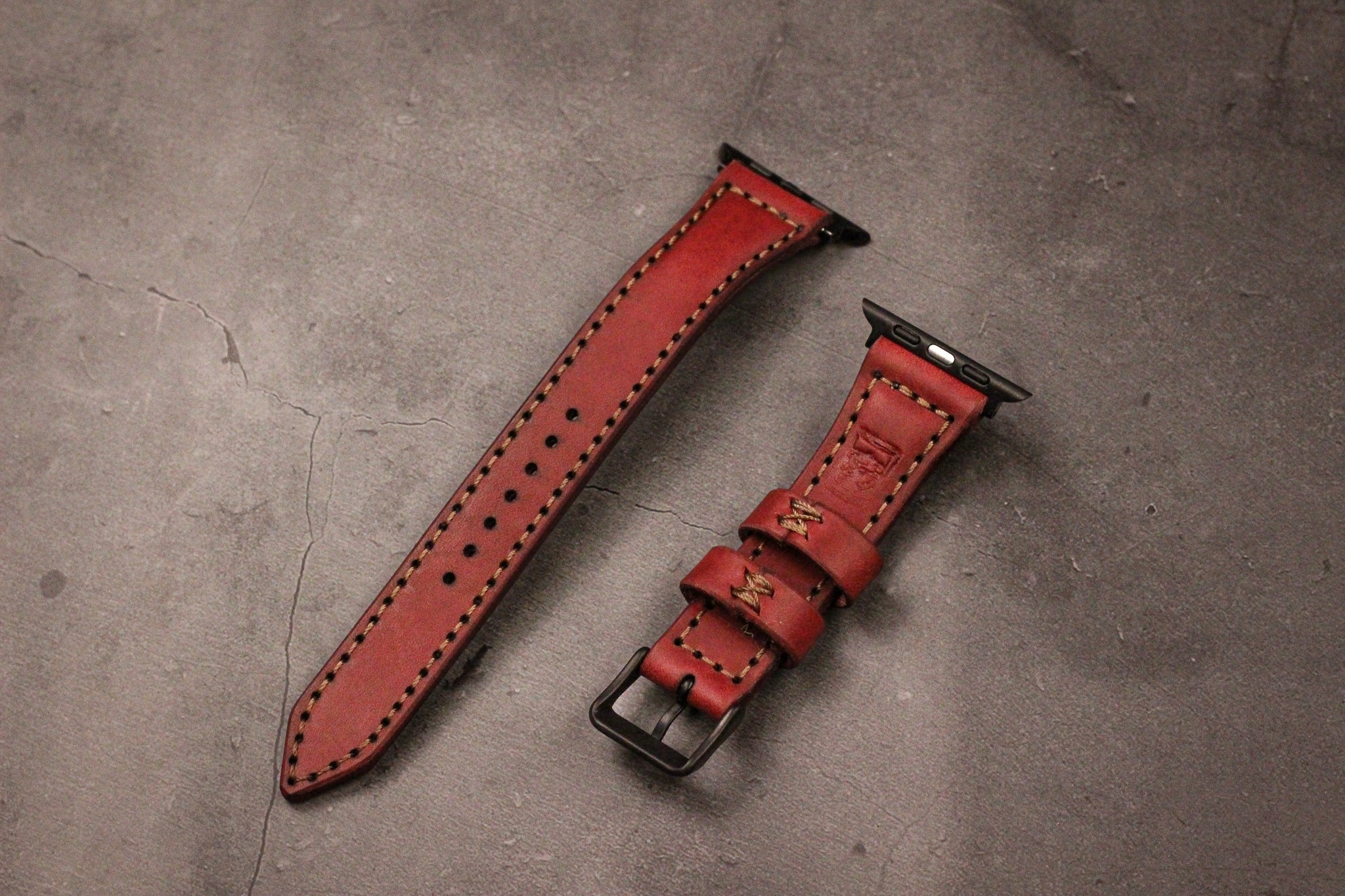 Classic Leather Apple Watch Band - Bordeaux Minerva