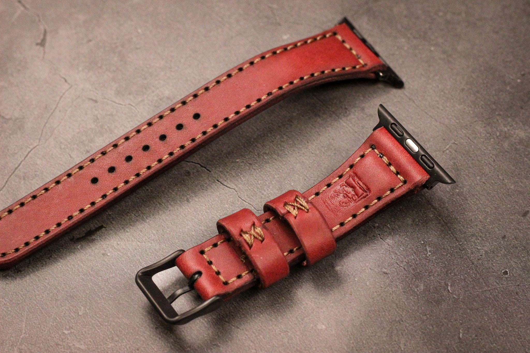 Classic Leather Apple Watch Band - Bordeaux Minerva