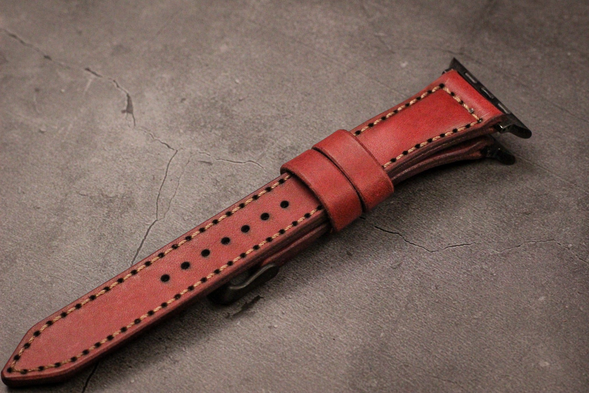 Classic Leather Apple Watch Band - Bordeaux Minerva