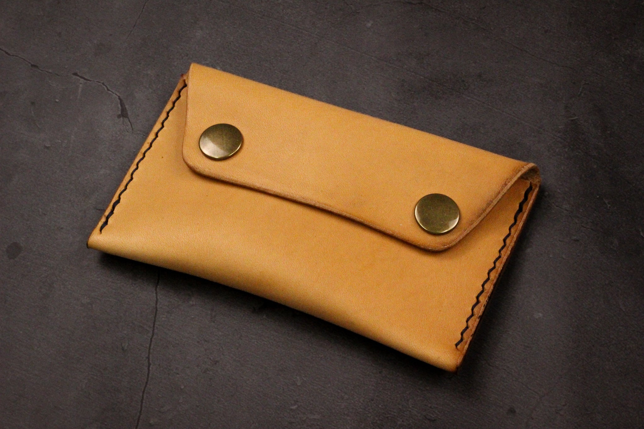 Leather Business Card Holder - Natural Minerva