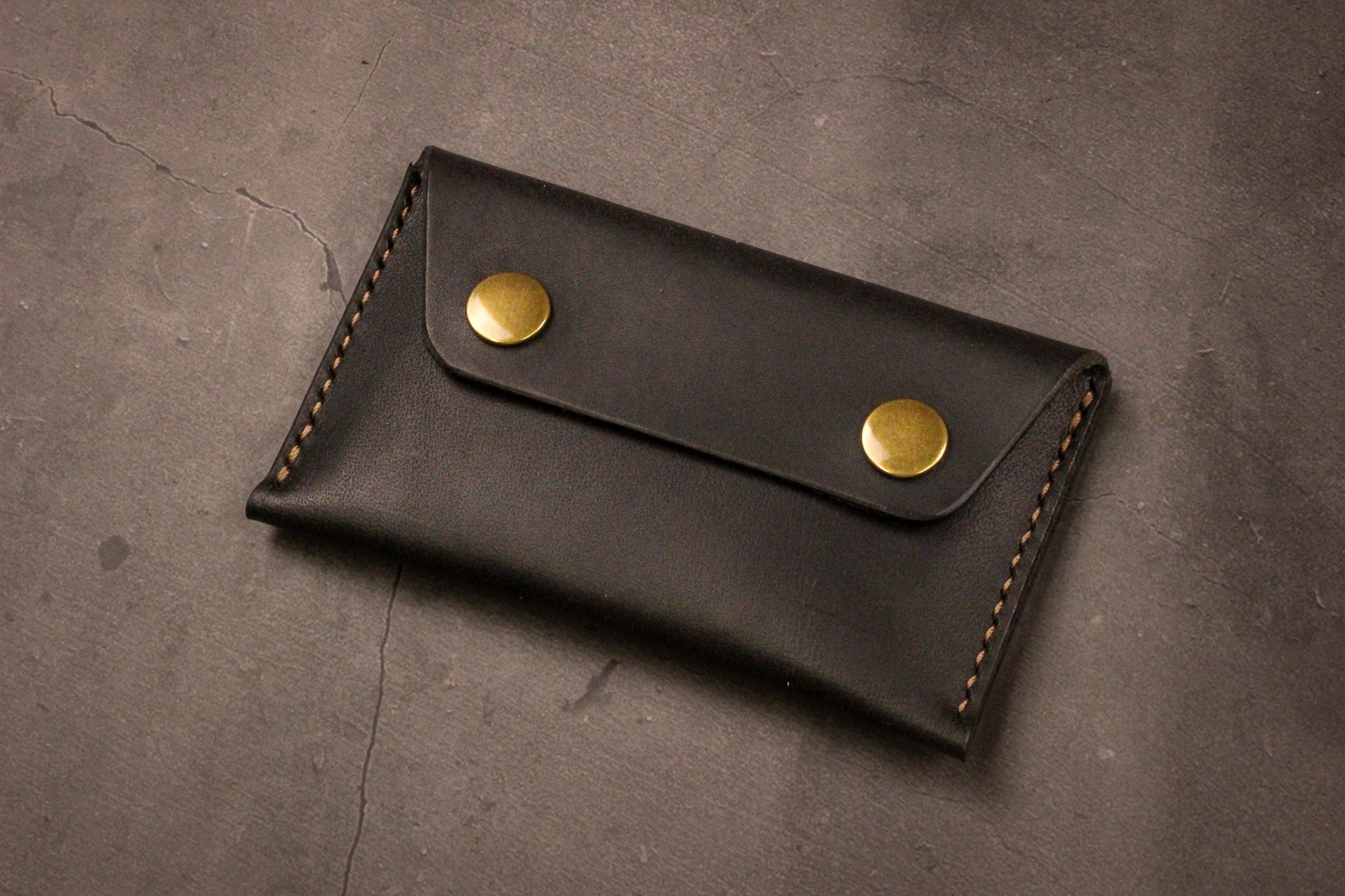 Leather Business Card Holder - Black Balmoral