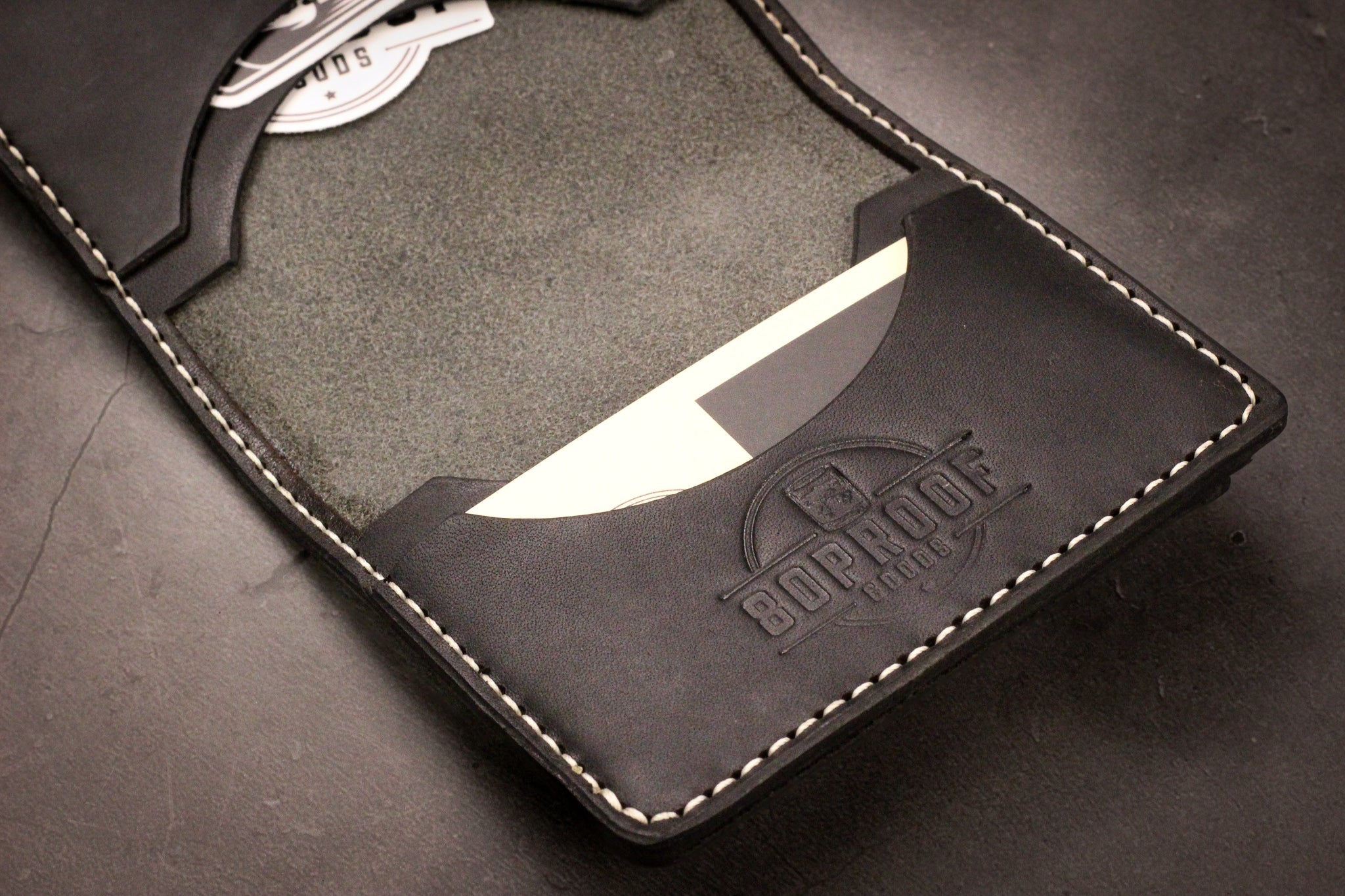 Leather Slim Minimalist Wallet - Black Balmoral