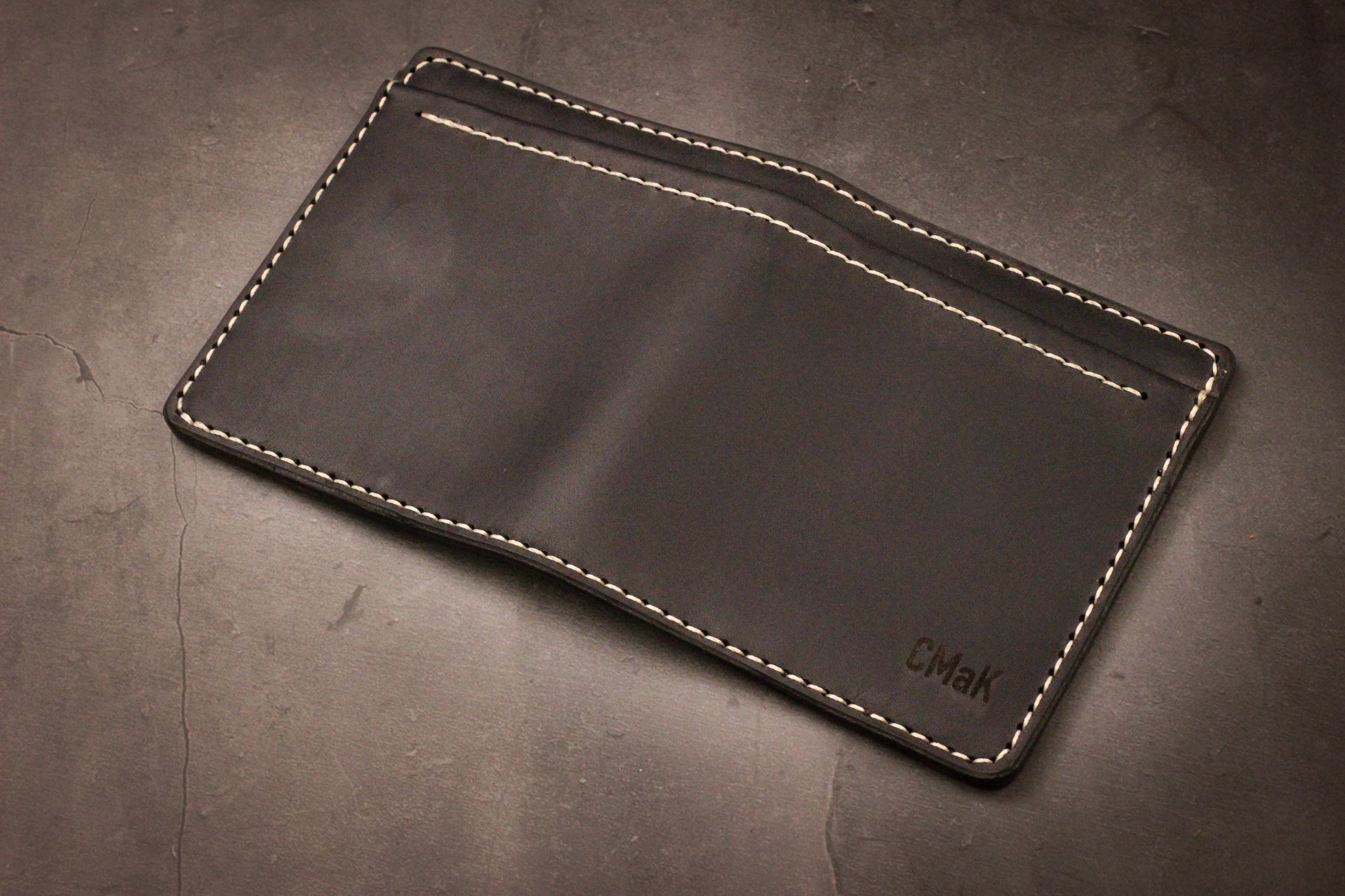 Leather Slim Minimalist Wallet - Black Balmoral