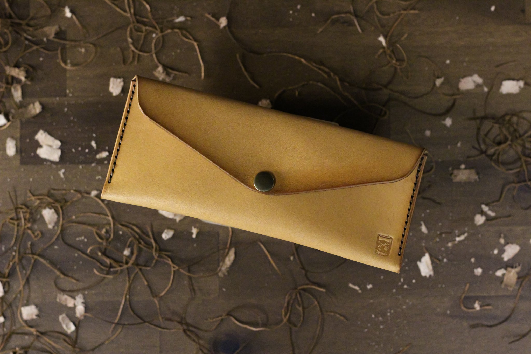 Leather Money Envelope - Natural Minerva