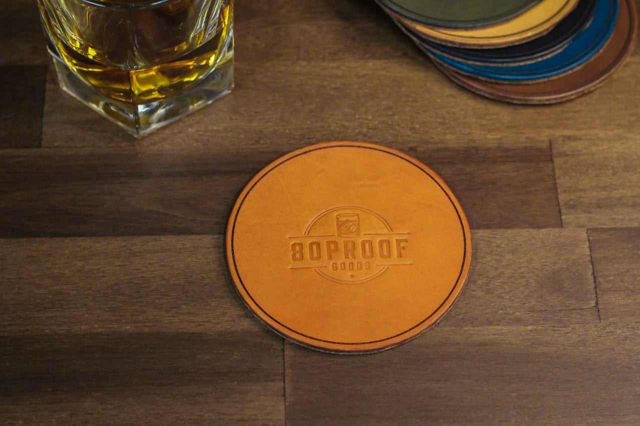 Leather Coaster Set (4) - Olmo Minerva