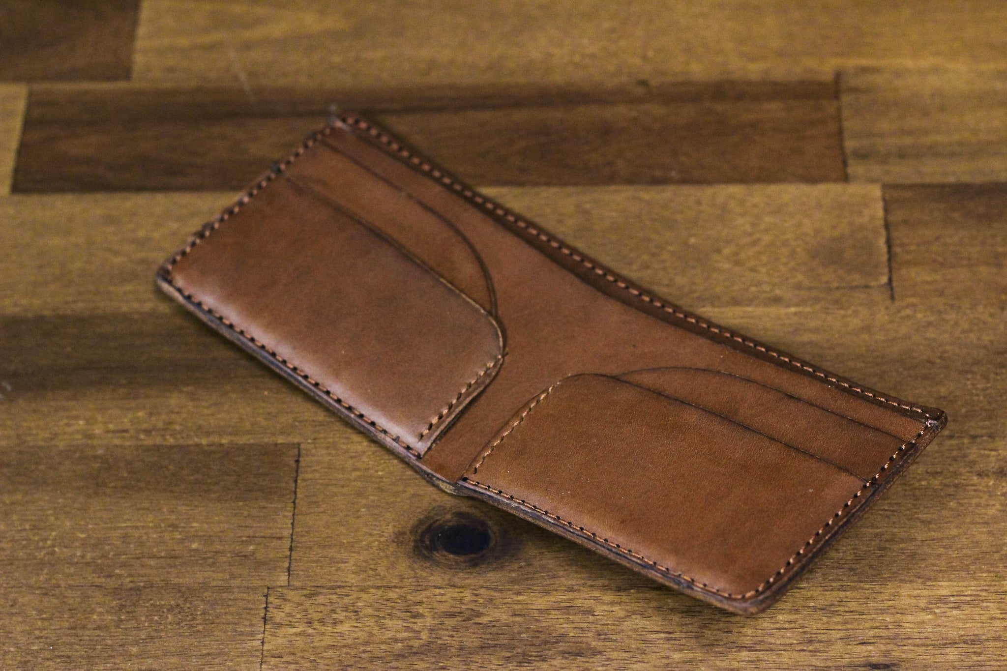 Leather 5 Pocket Wallet - Walnut Minerva