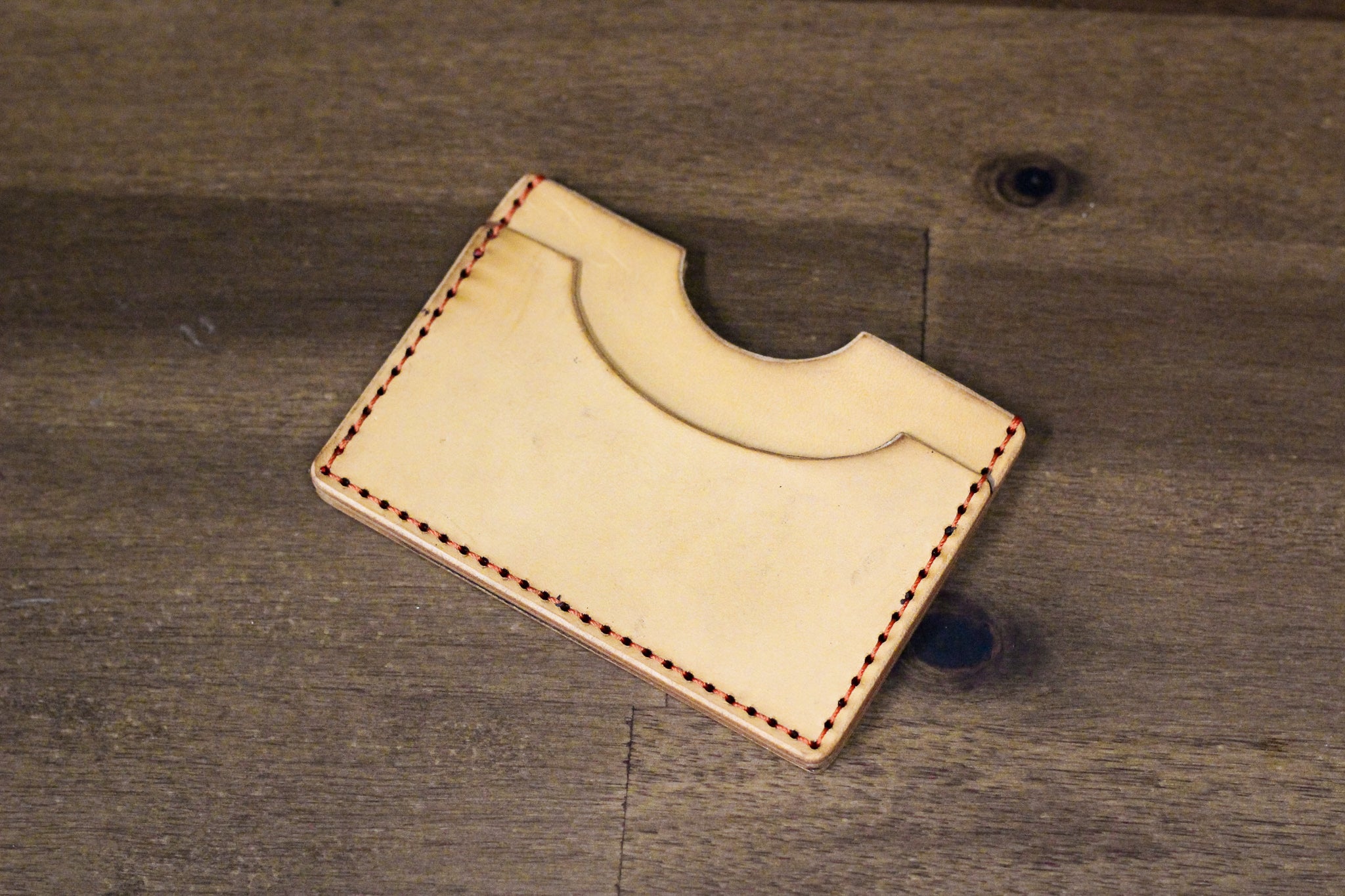 Leather Slim Minimalist Card Holder - Natural Minerva